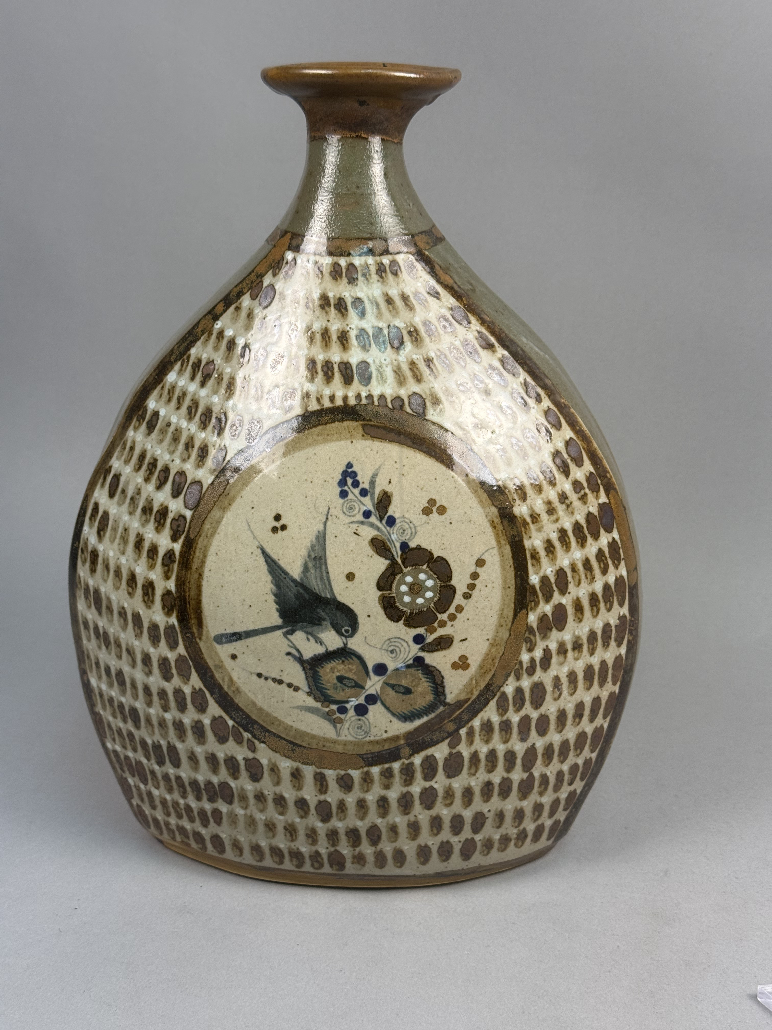 Large Tonala Mexico Stoneware Vase