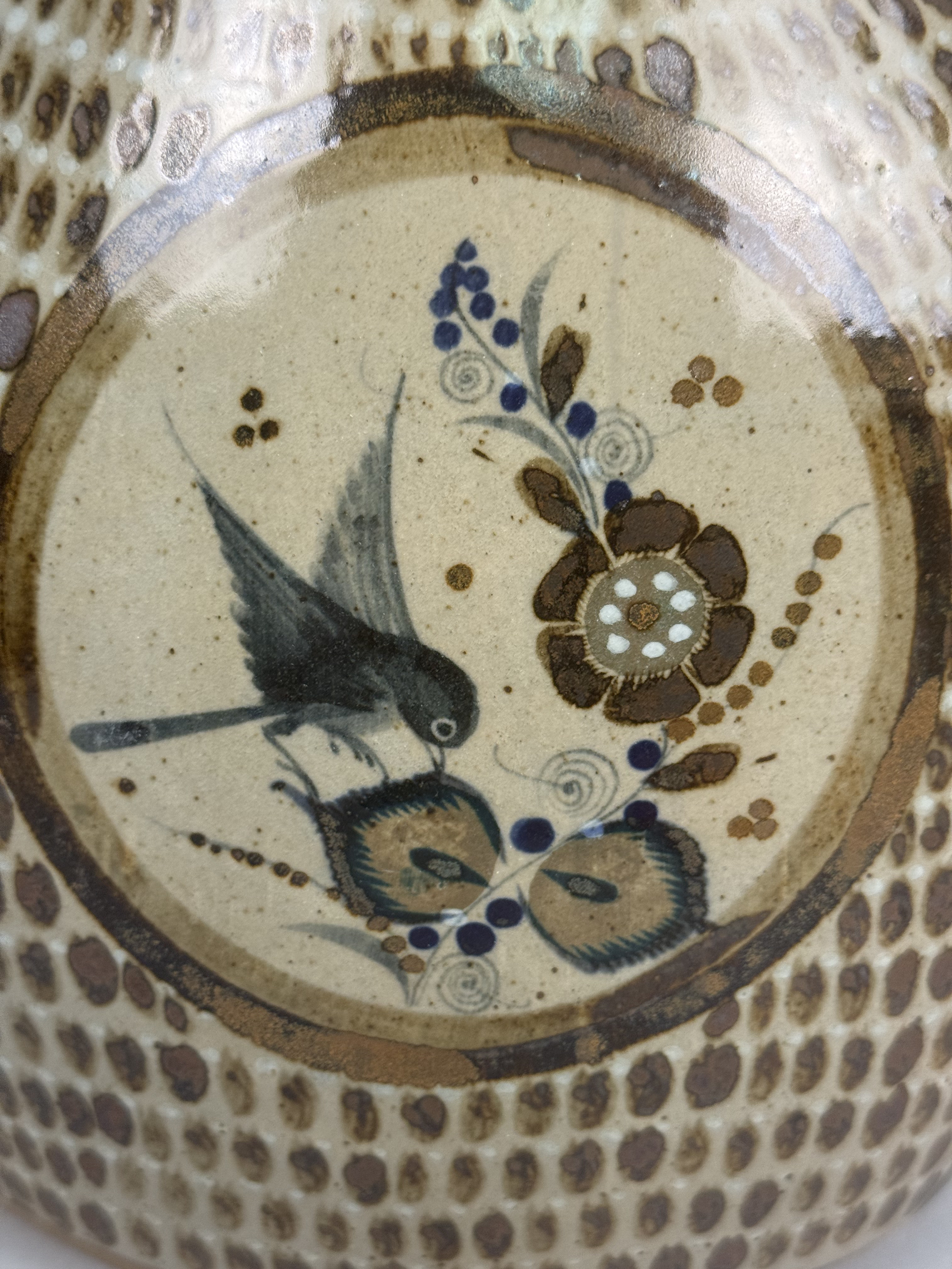 Large Tonala Mexico Stoneware Vase