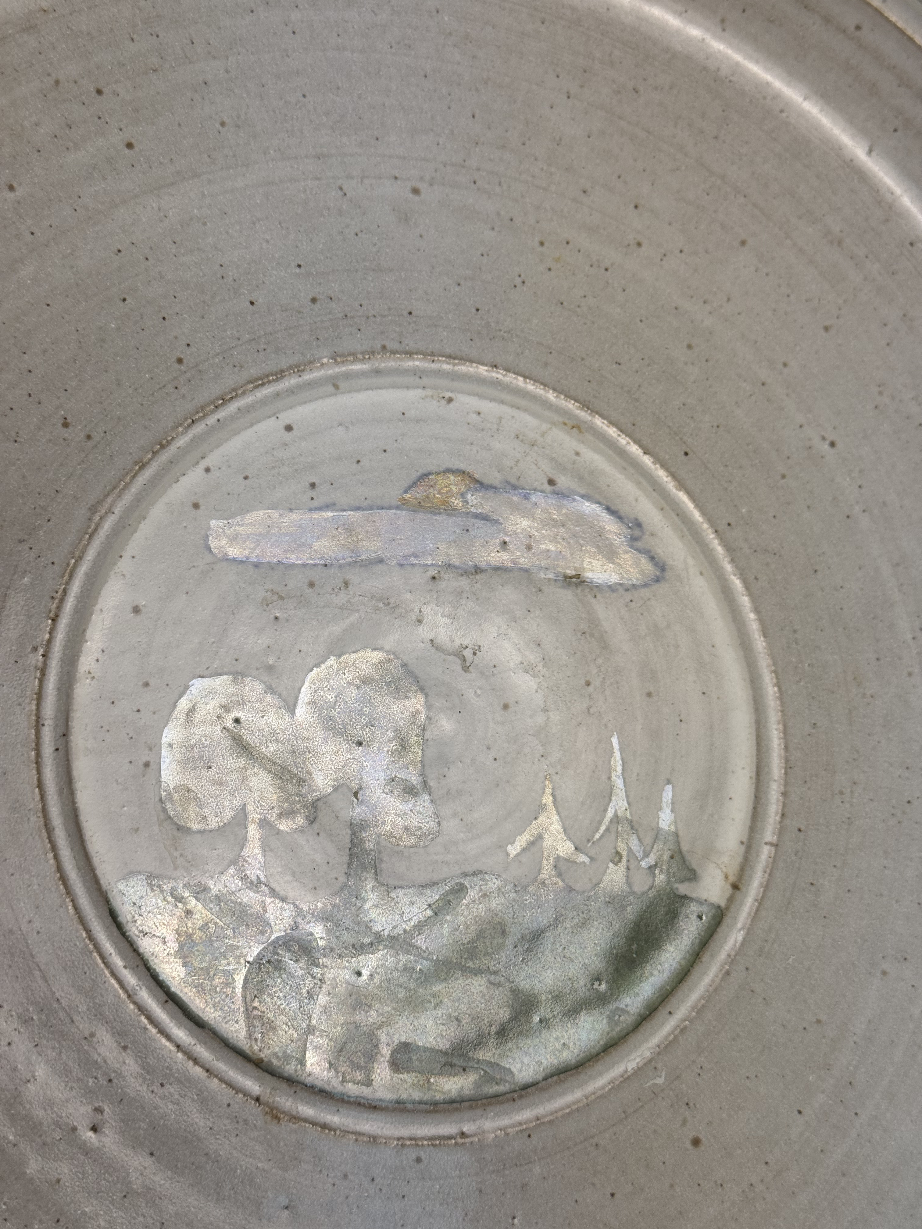 Large Studio Pottery Landscape Charger