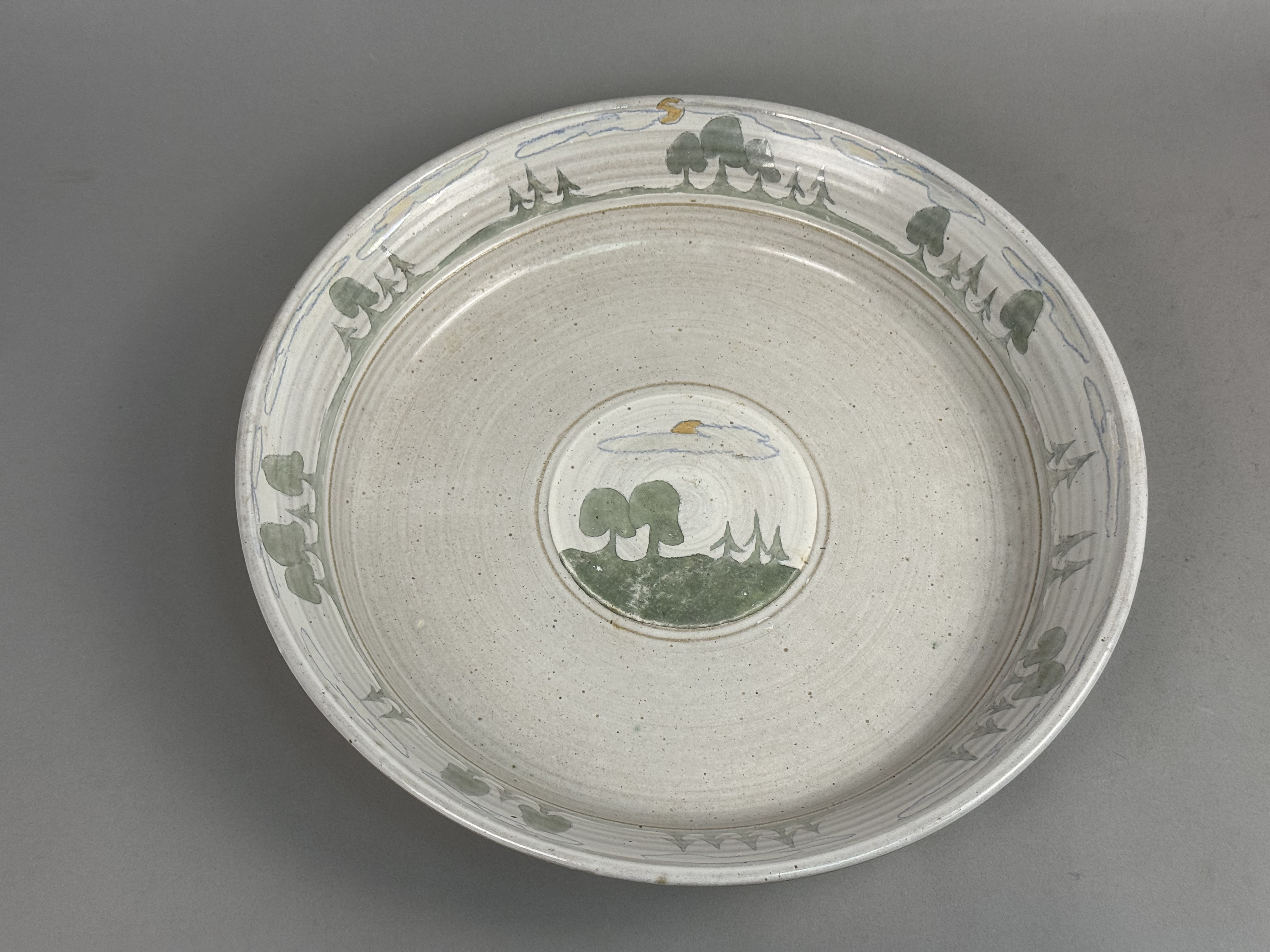 Large Studio Pottery Landscape Charger