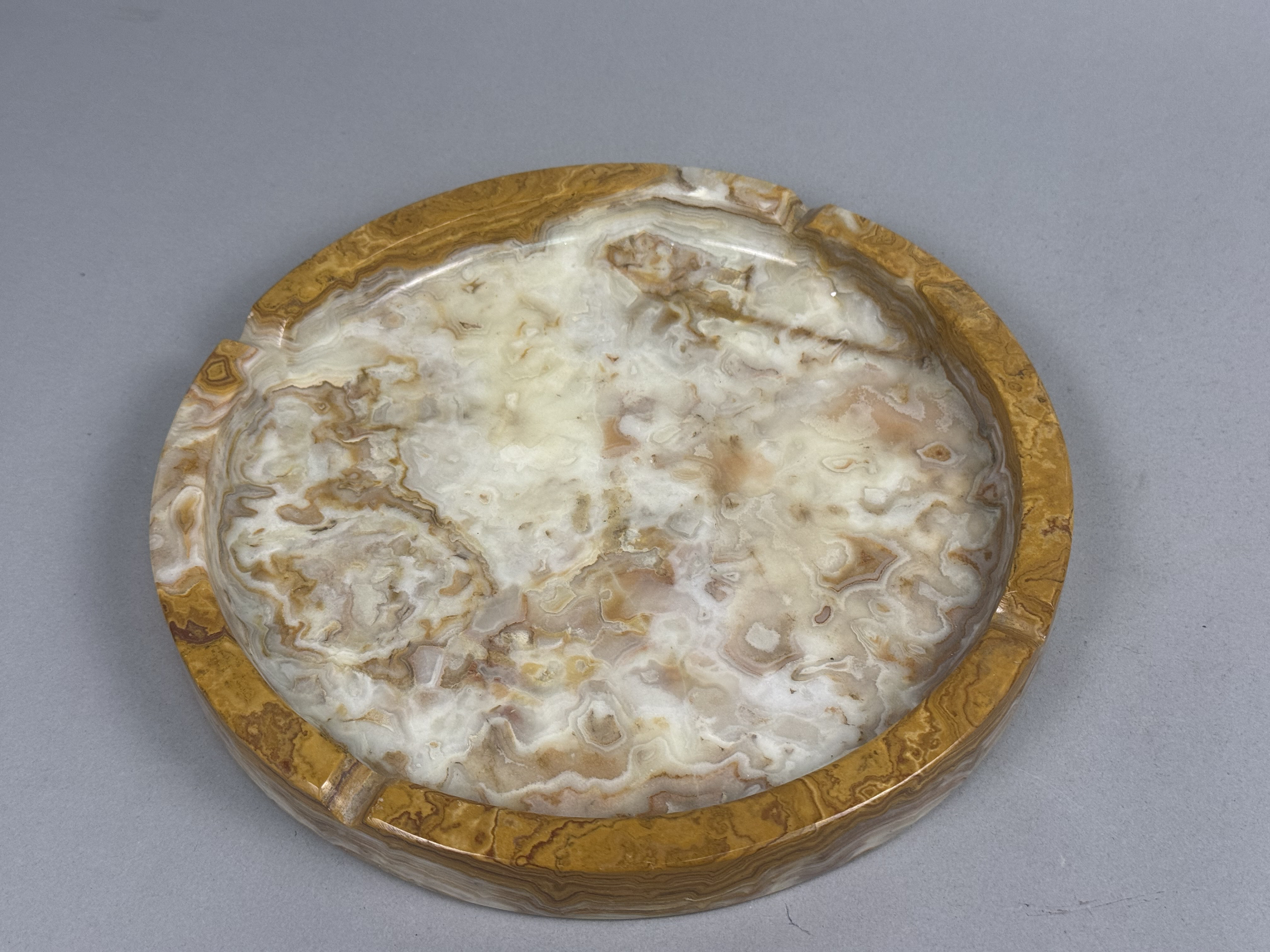 Large Vintage Banded Onyx Ashtray