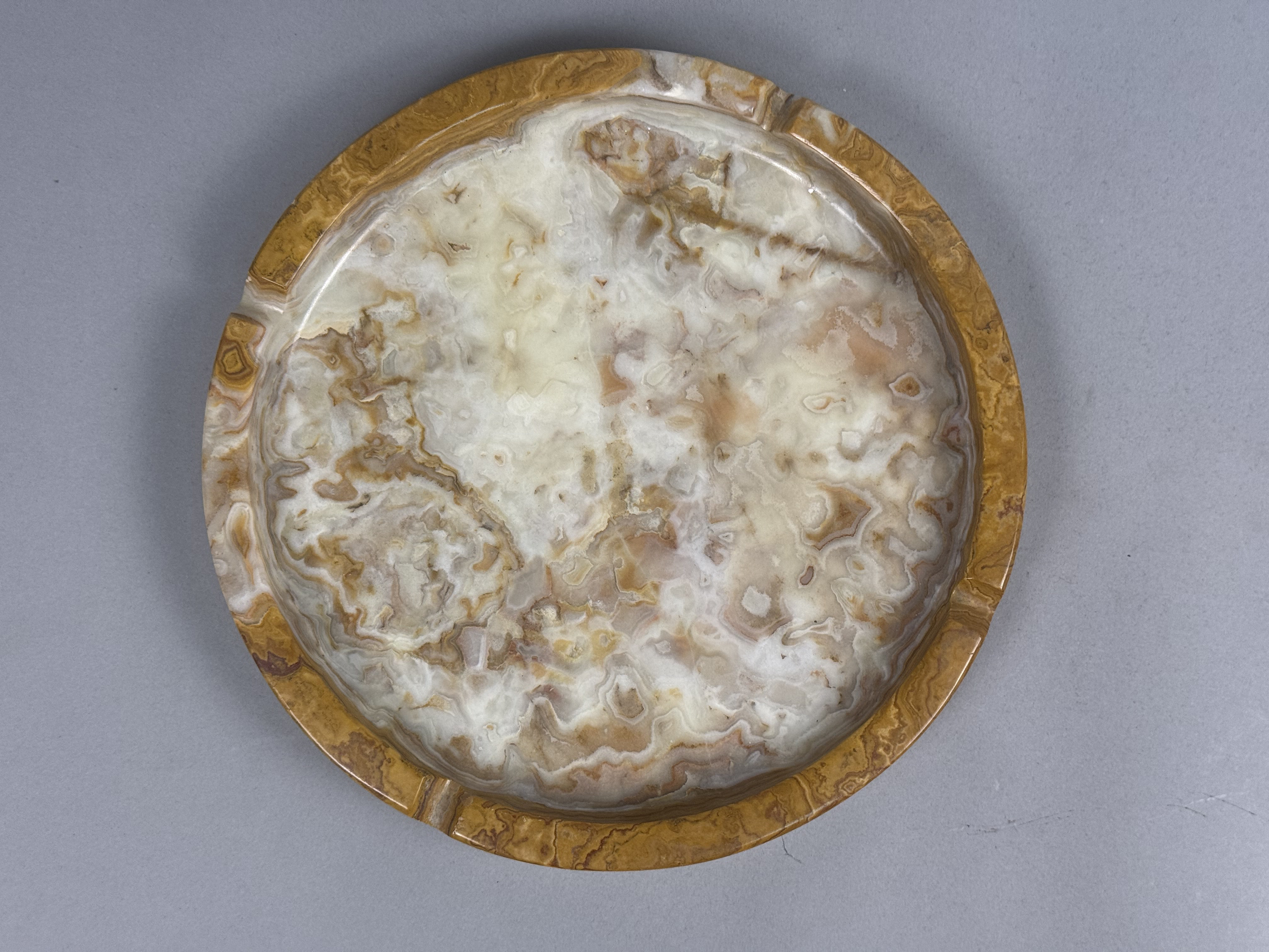Large Vintage Banded Onyx Ashtray