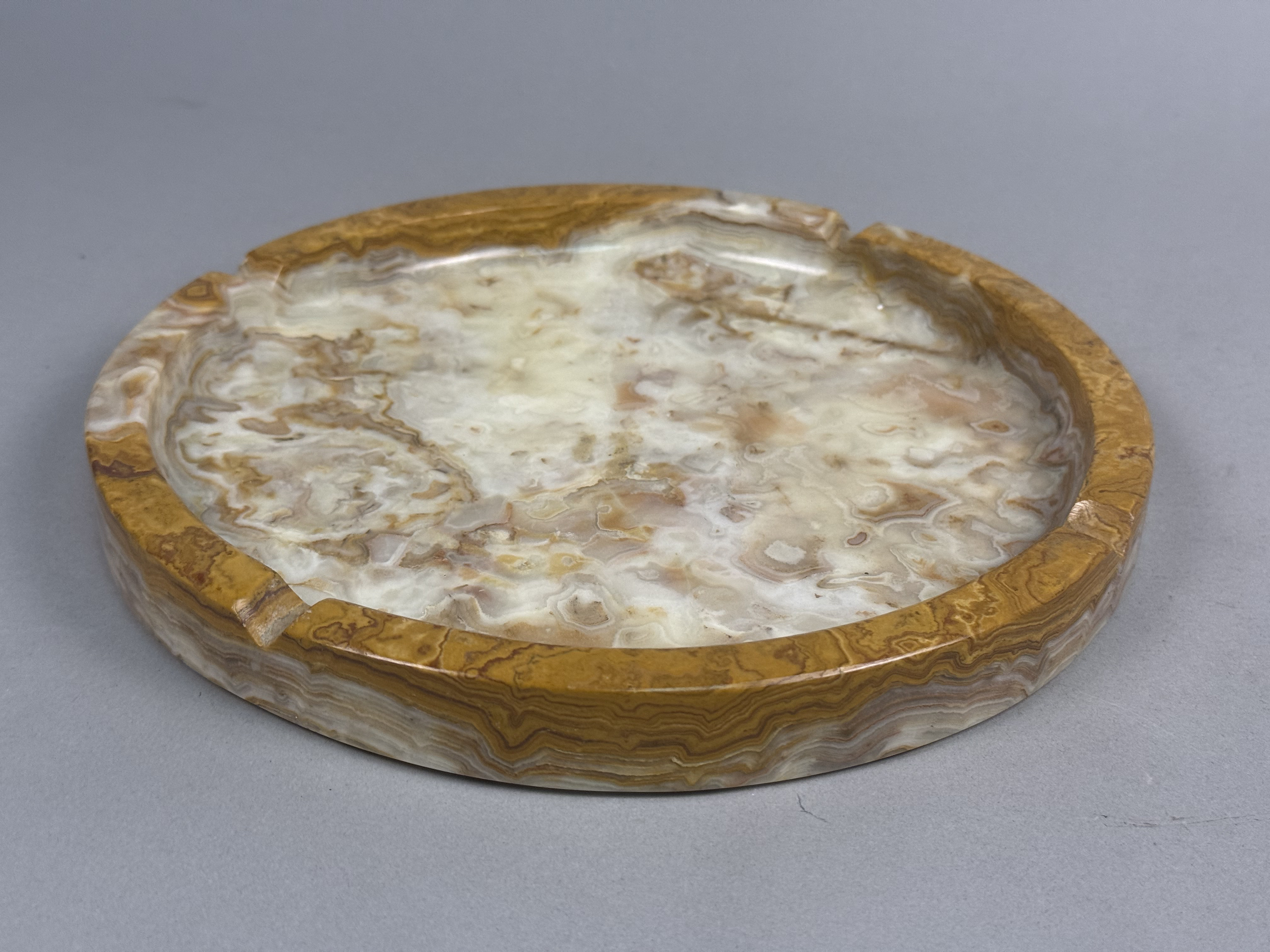 Large Vintage Banded Onyx Ashtray