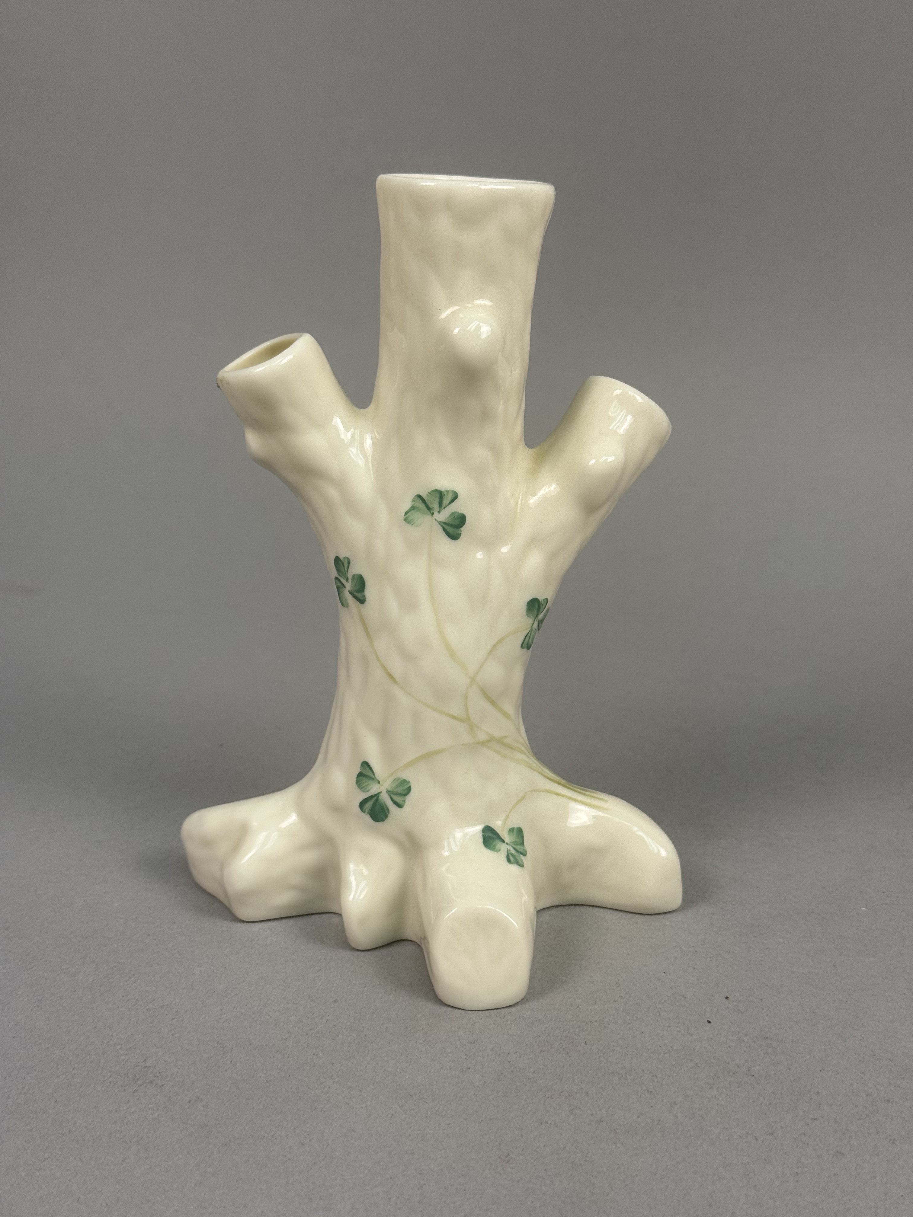 Belleek Shamrock Tree Trunk Vase