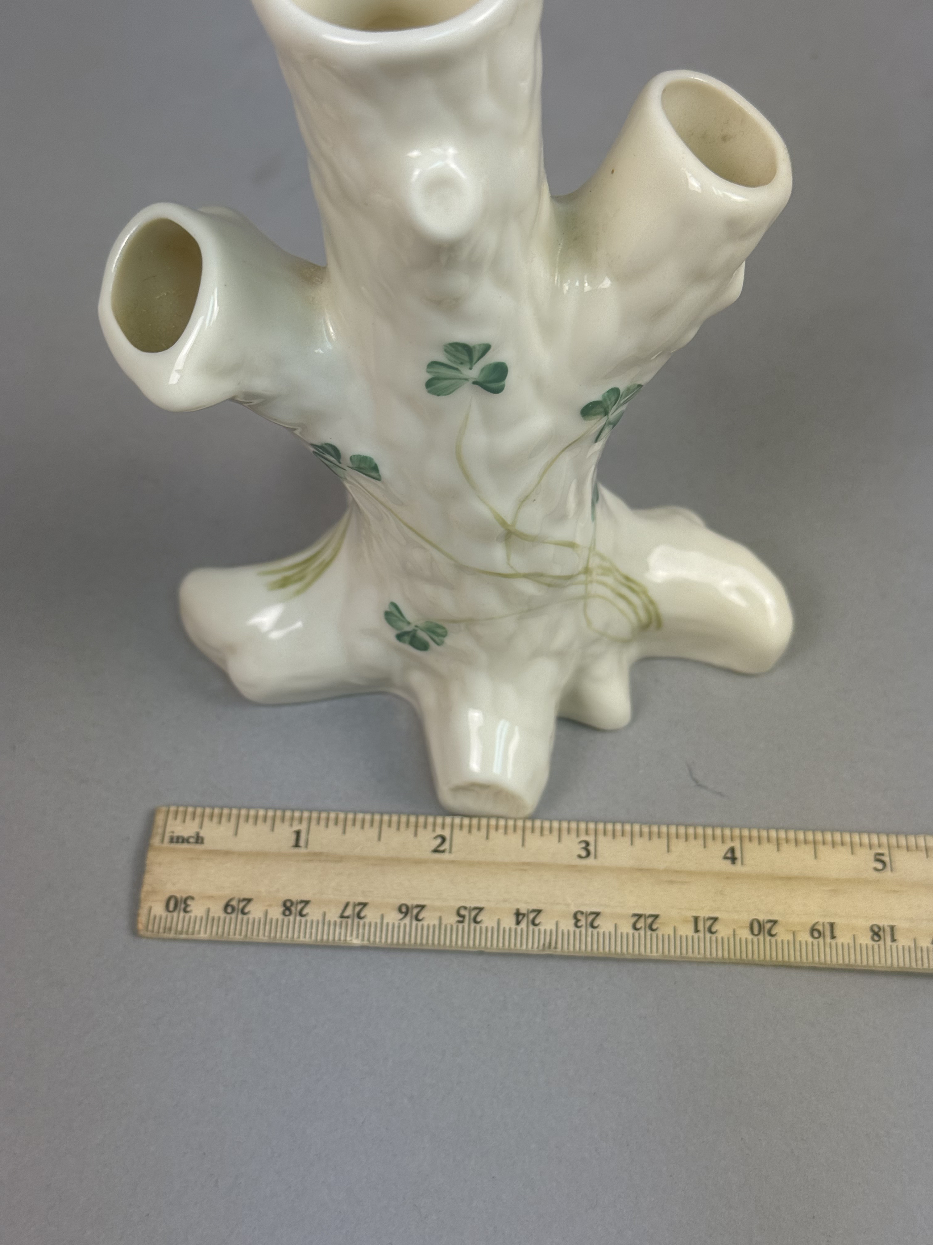 Belleek Shamrock Tree Trunk Vase