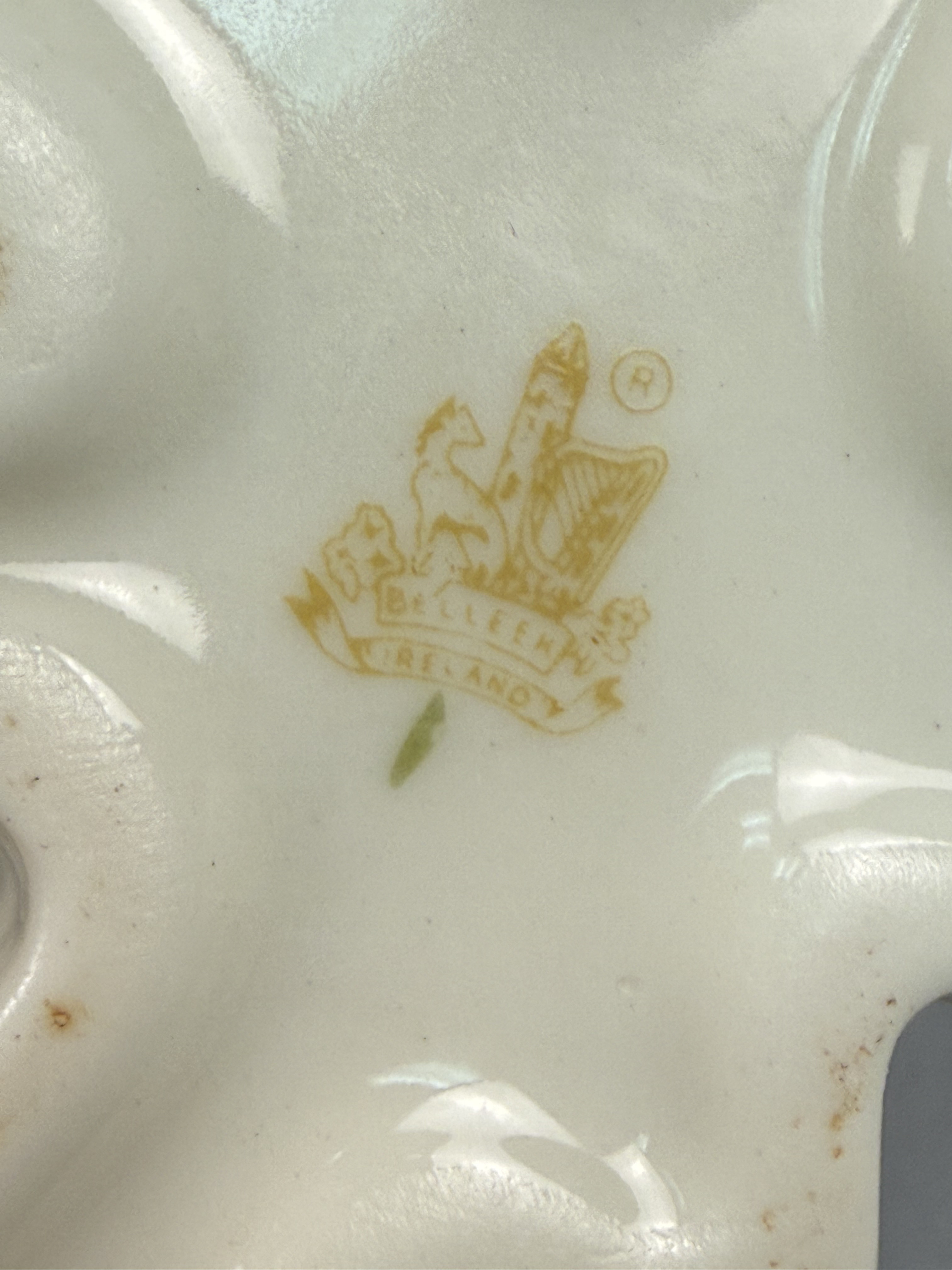 Belleek Shamrock Tree Trunk Vase