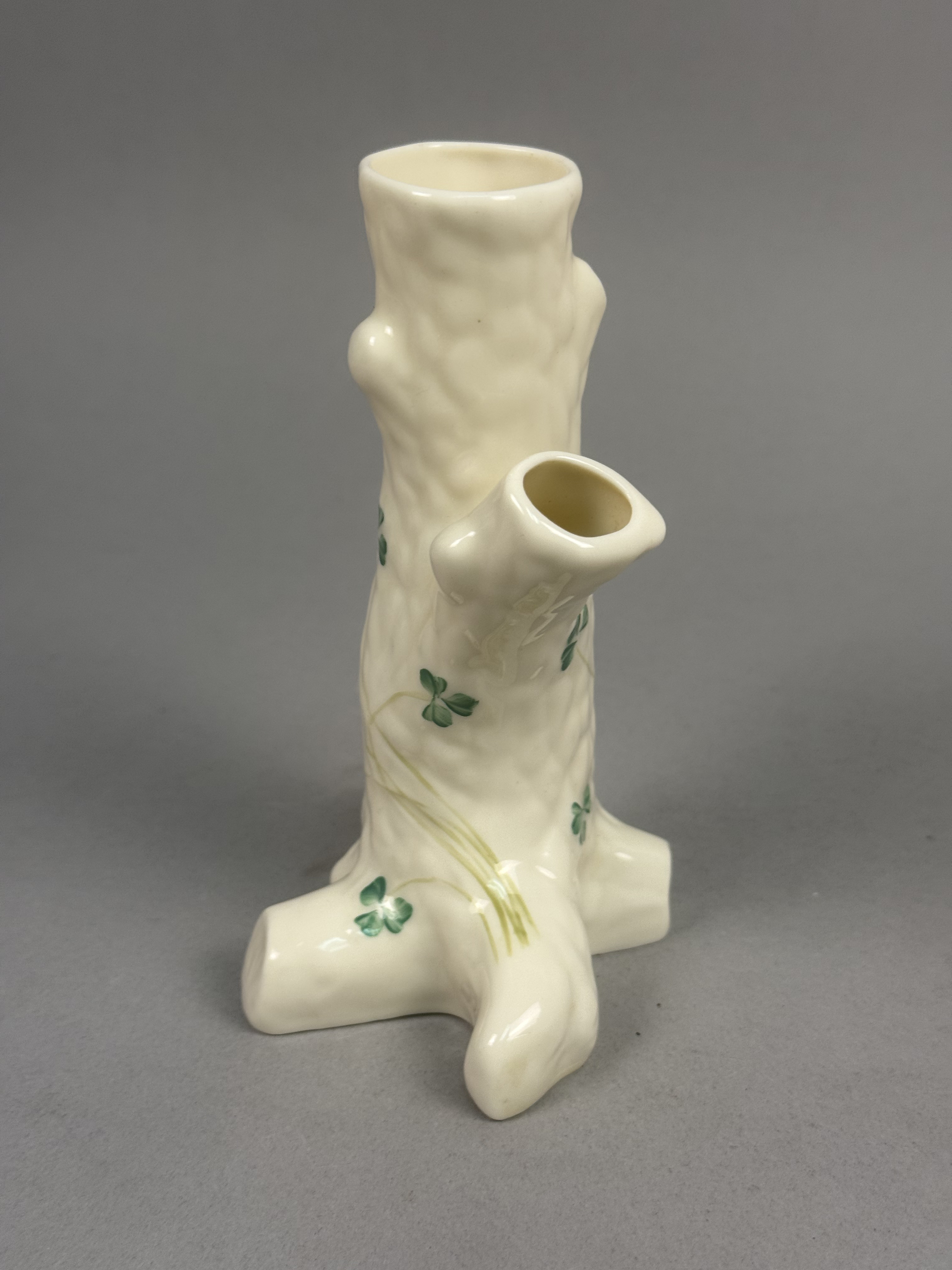 Belleek Shamrock Tree Trunk Vase