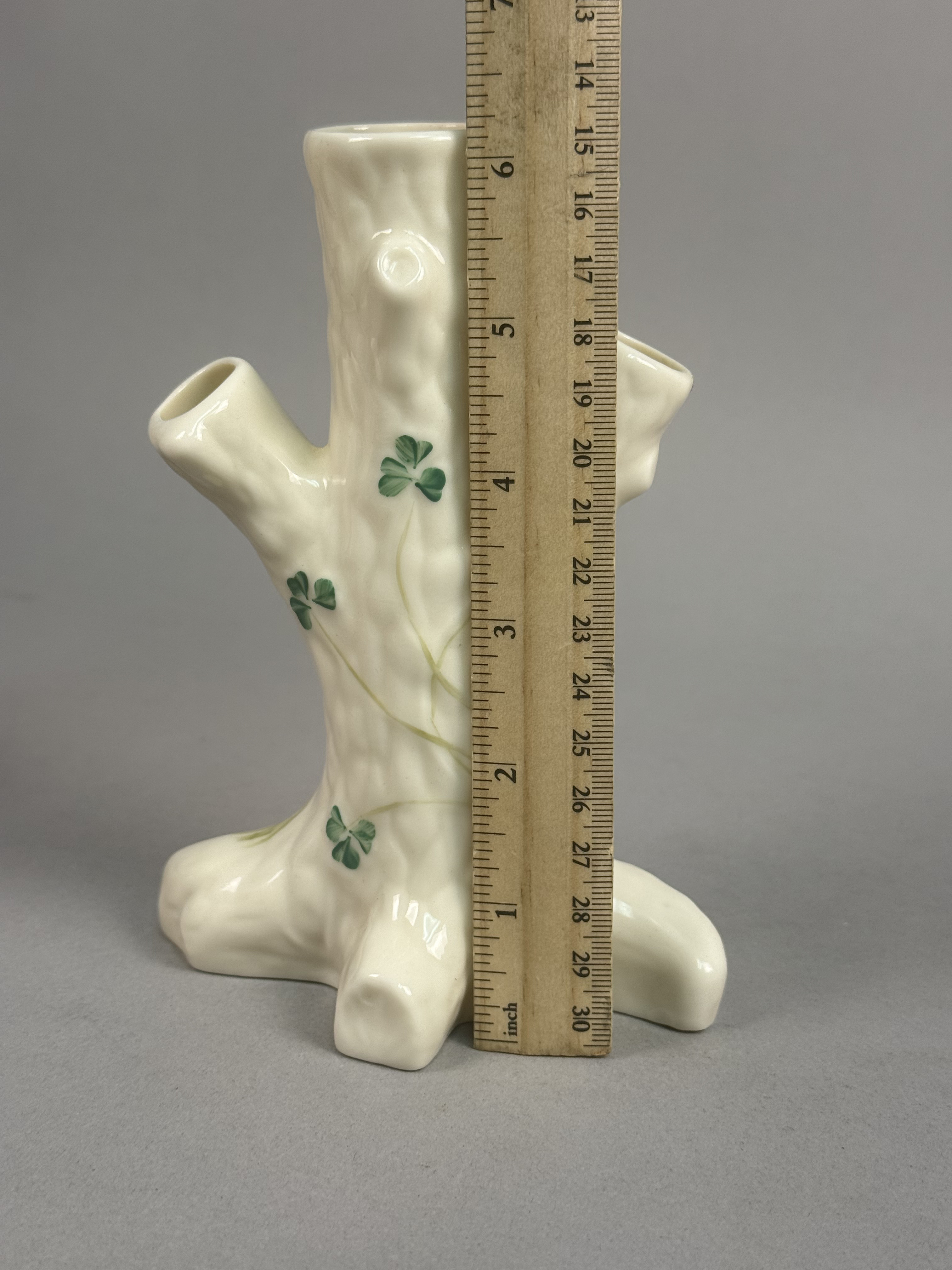 Belleek Shamrock Tree Trunk Vase