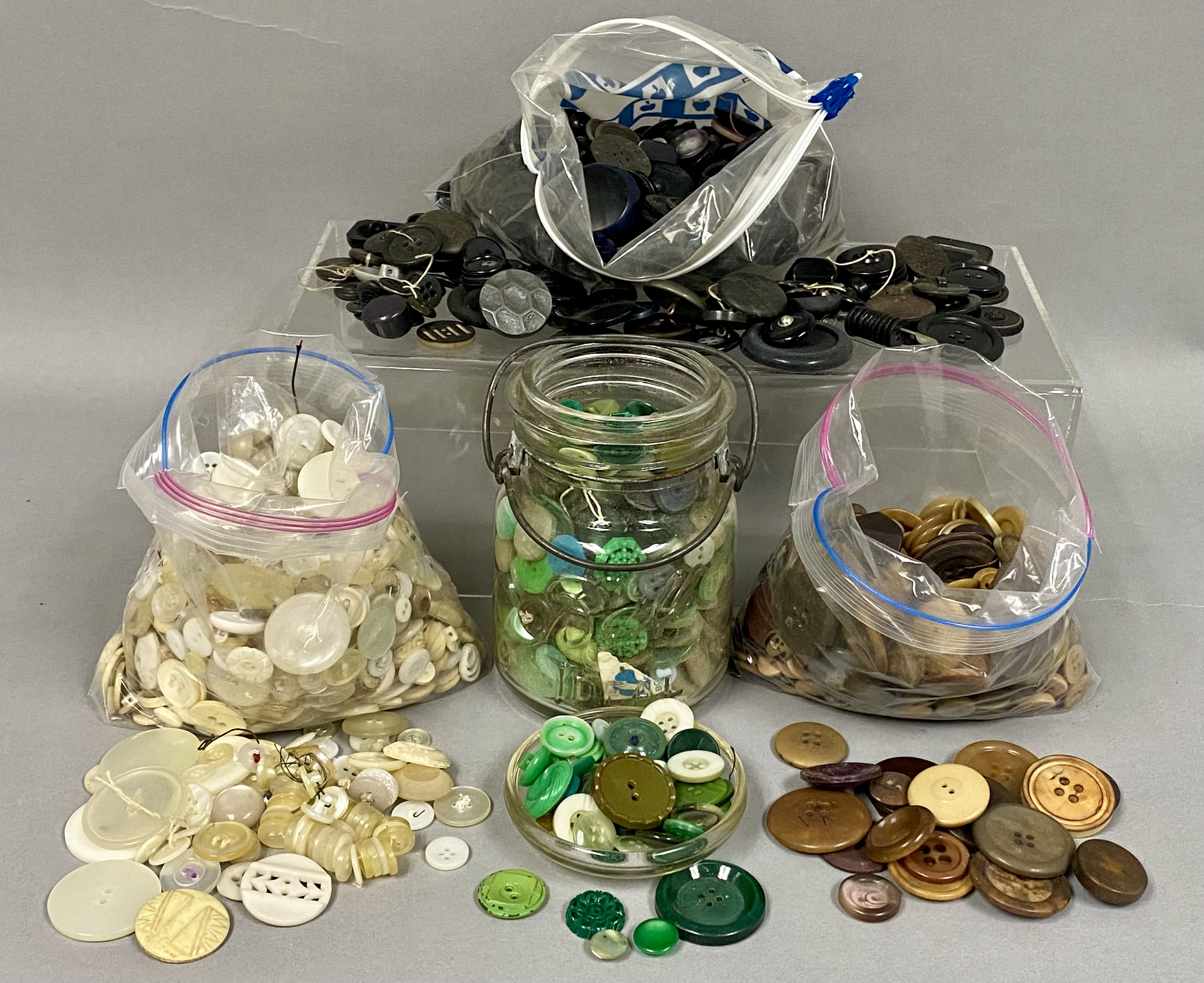 Vintage Button Collection and Ideal Jar