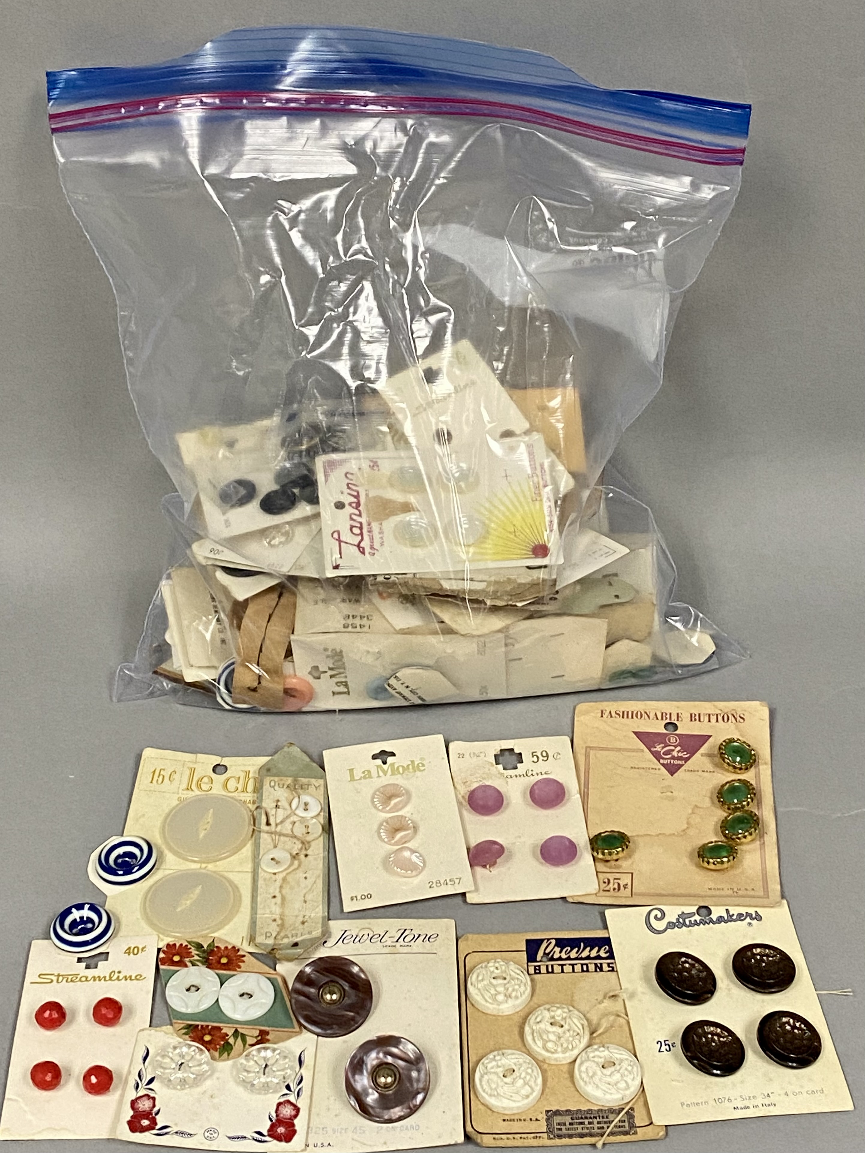 Assortment of Vintage Carded Sewing Buttons