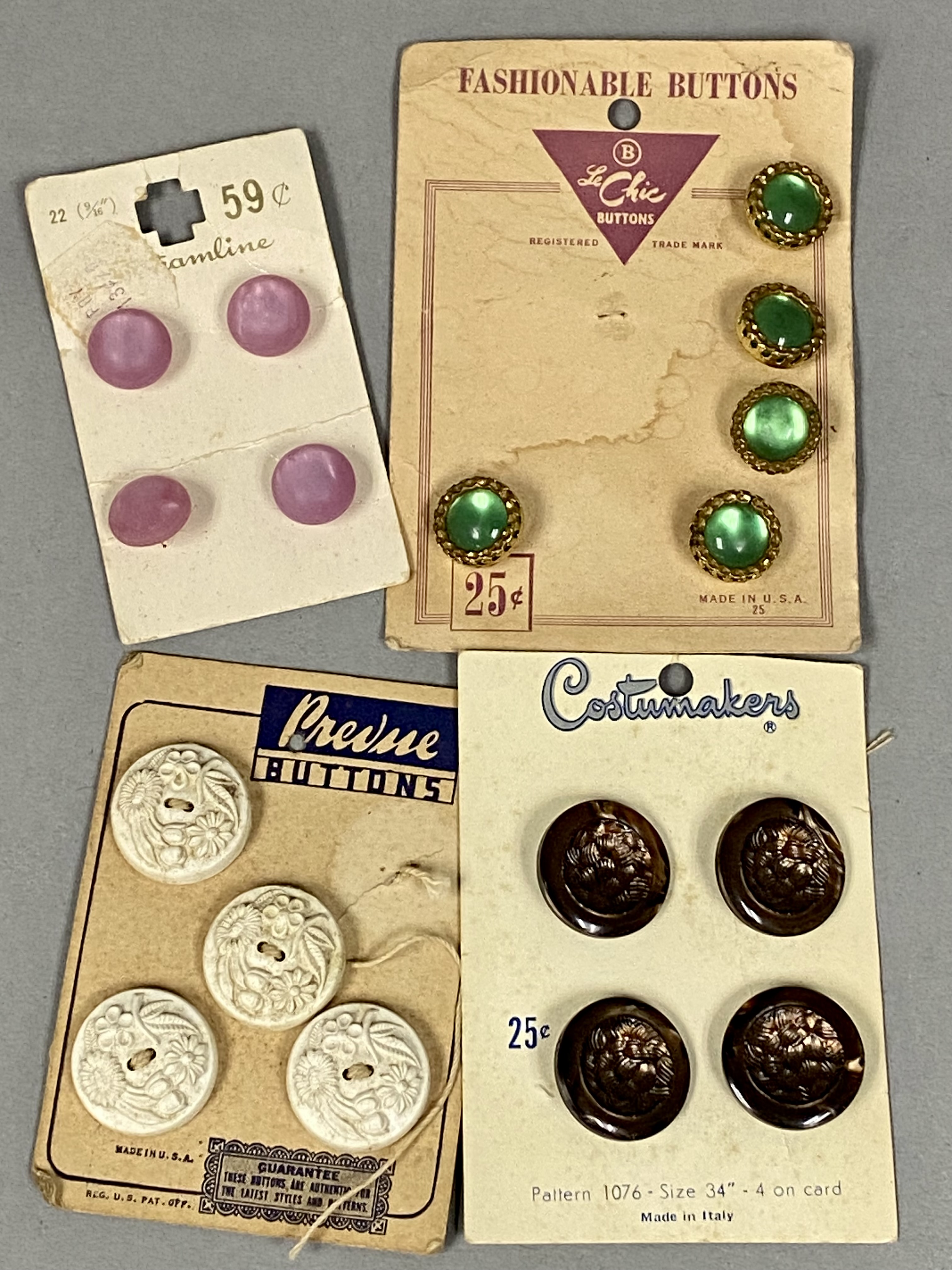Assortment of Vintage Carded Sewing Buttons