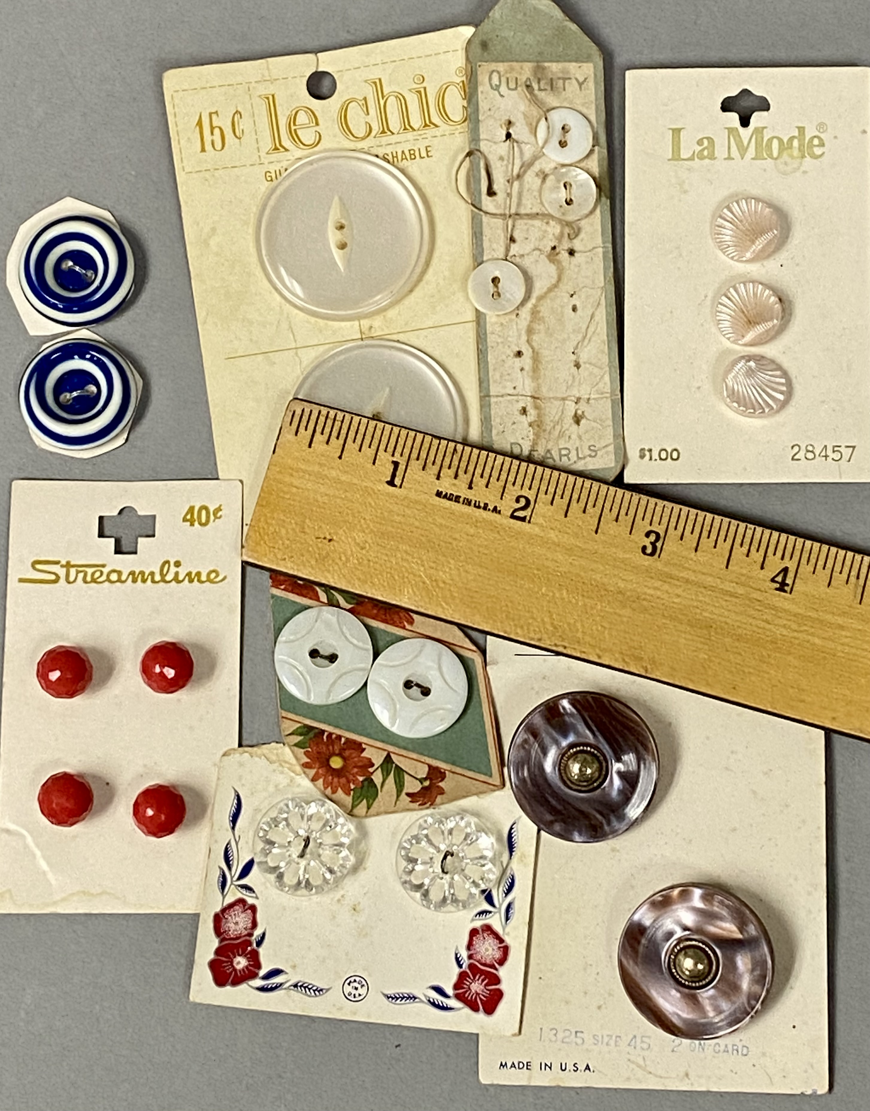 Assortment of Vintage Carded Sewing Buttons