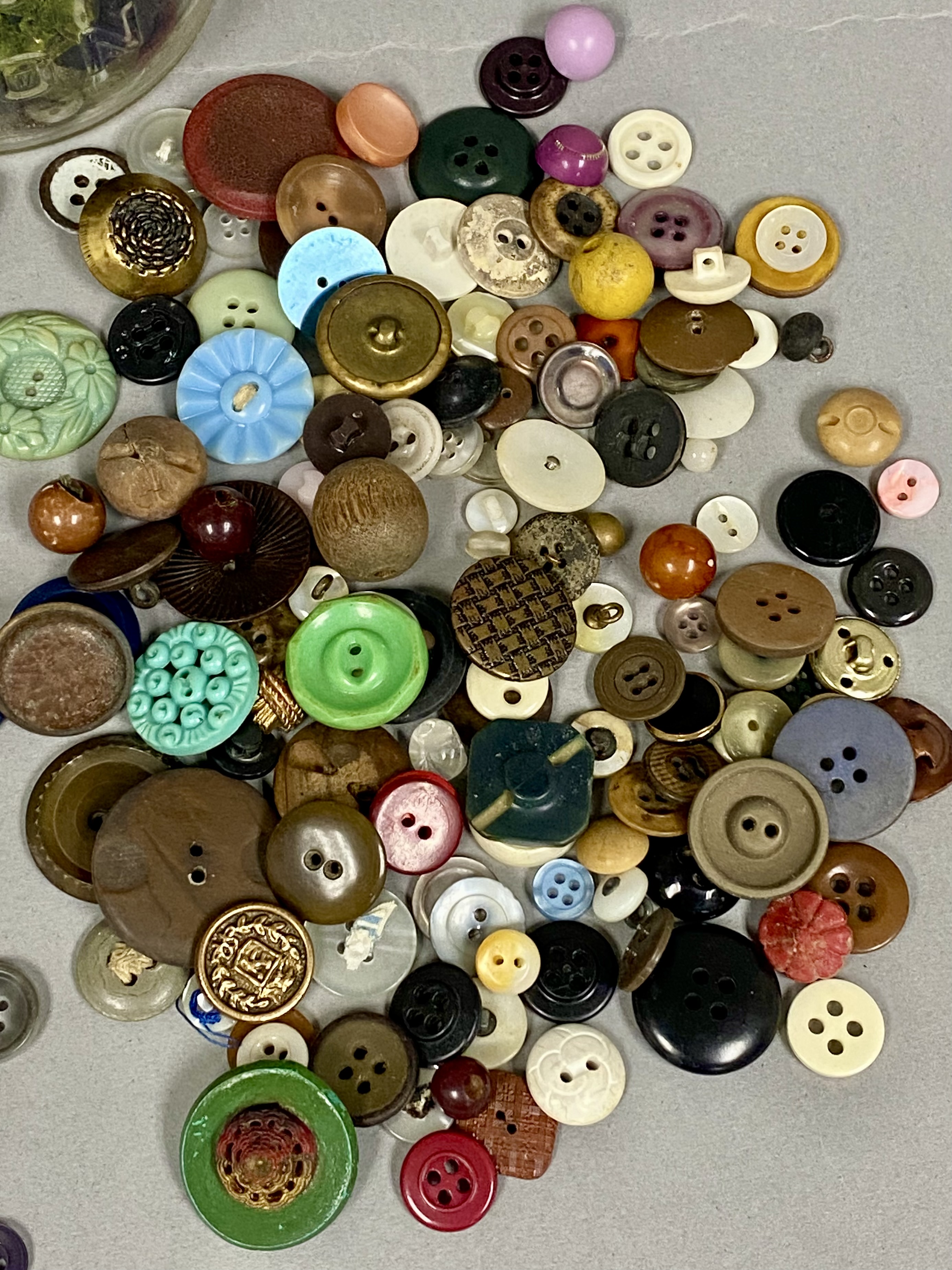Two Atlas Mason Jars of Vintage Buttons