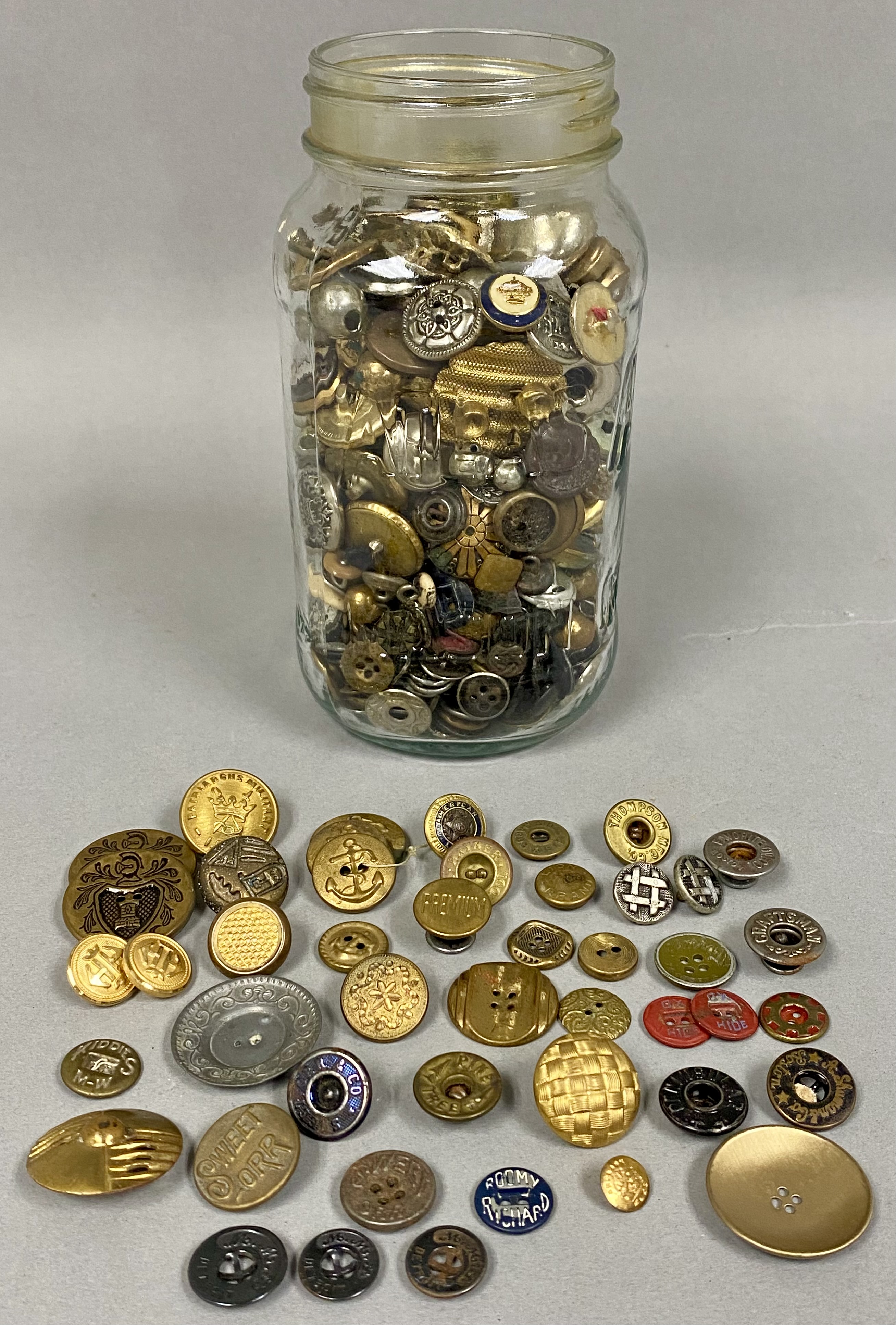 Antique Metal Workwear and Military Buttons