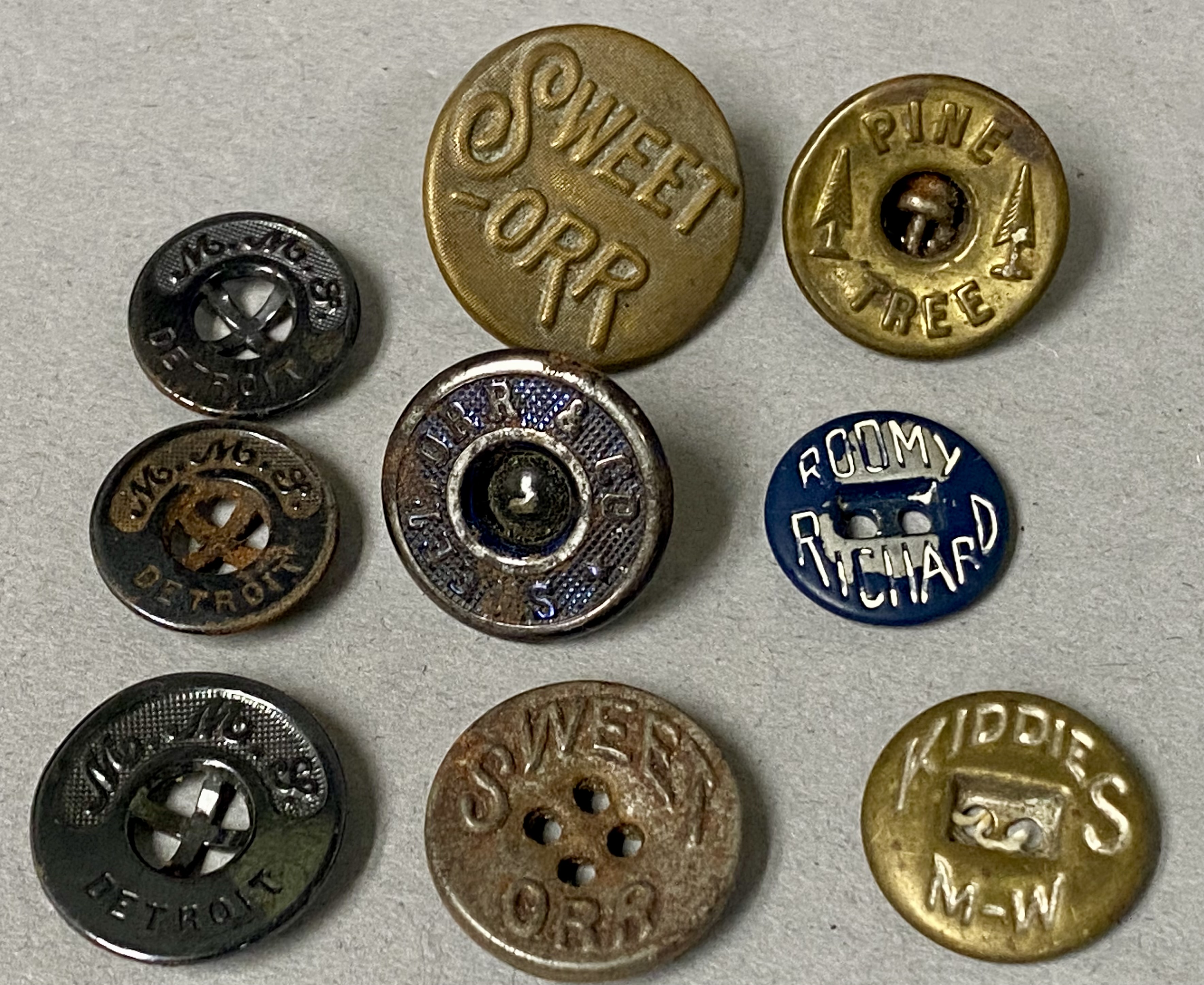 Antique Metal Workwear and Military Buttons