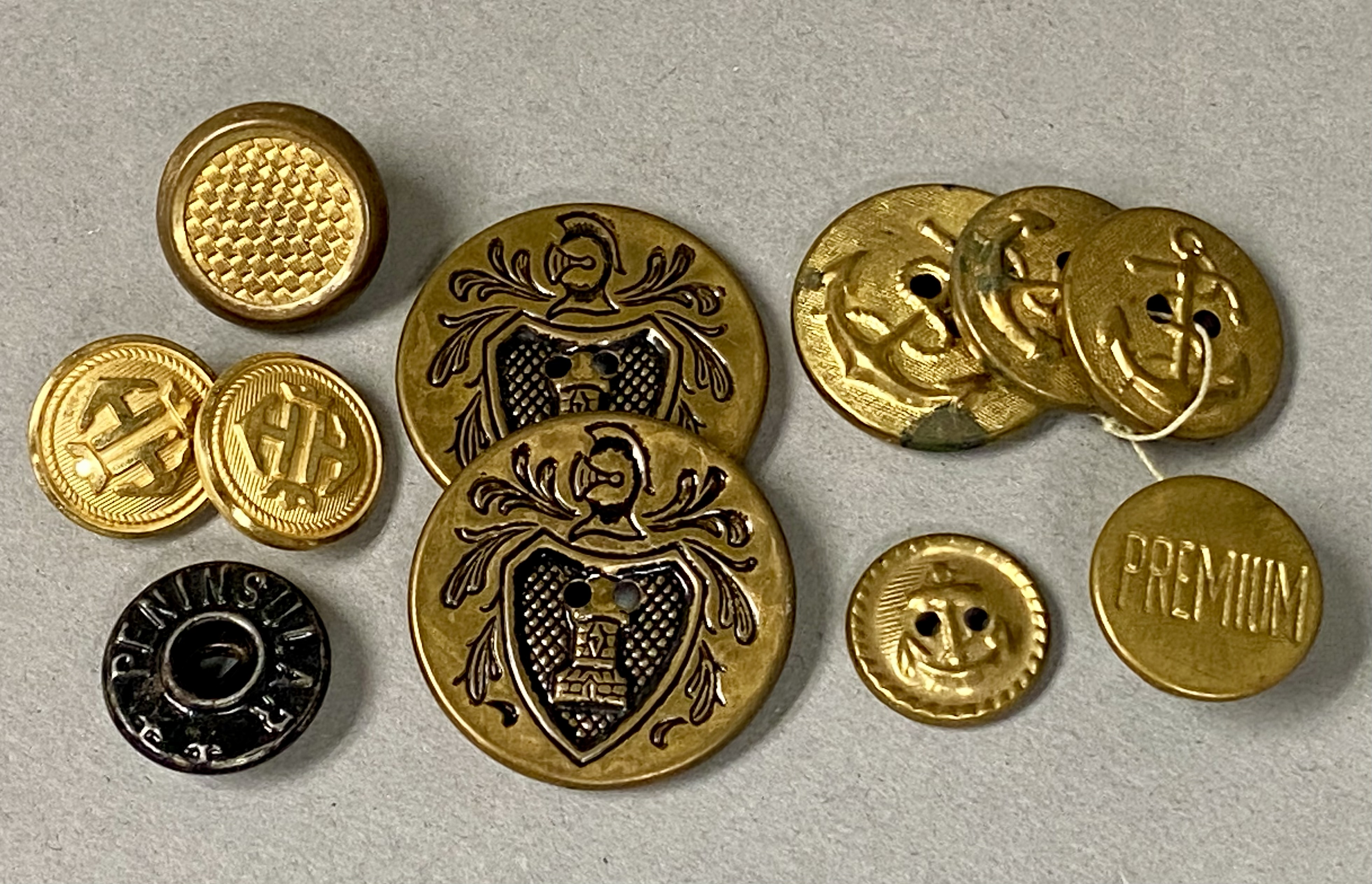 Antique Metal Workwear and Military Buttons