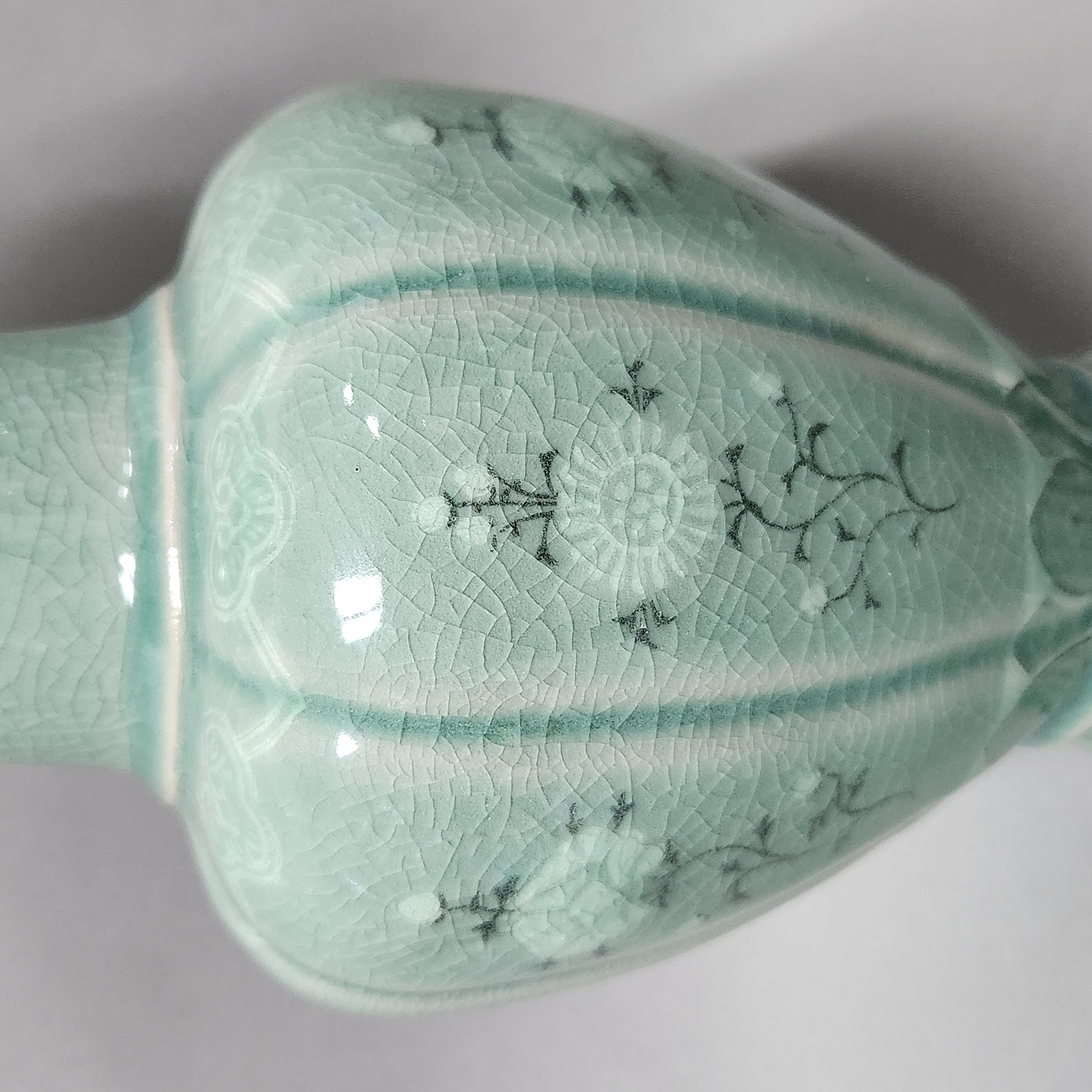 Korean Inlaid Celadon Floral Vase