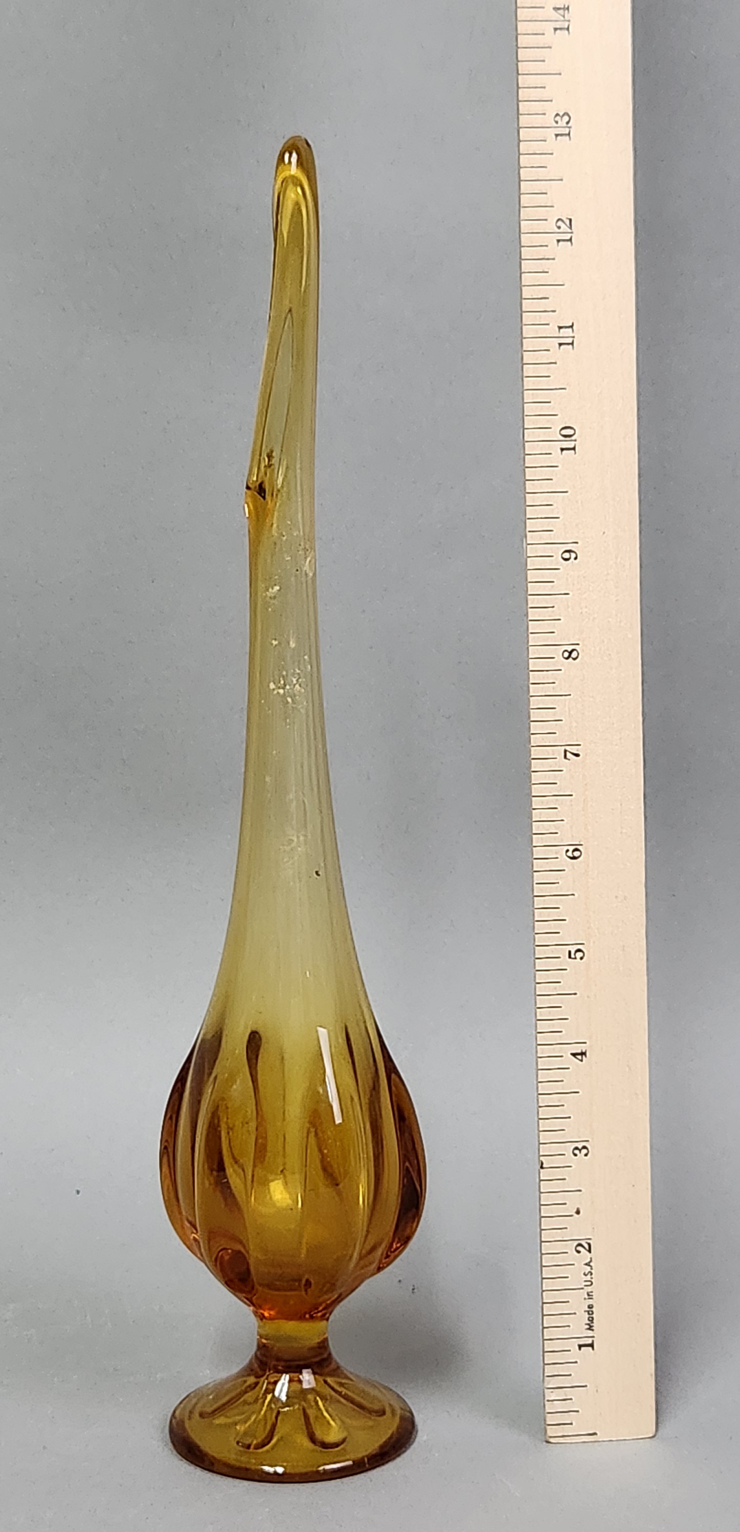 Viking Amber Swung Glass Vase