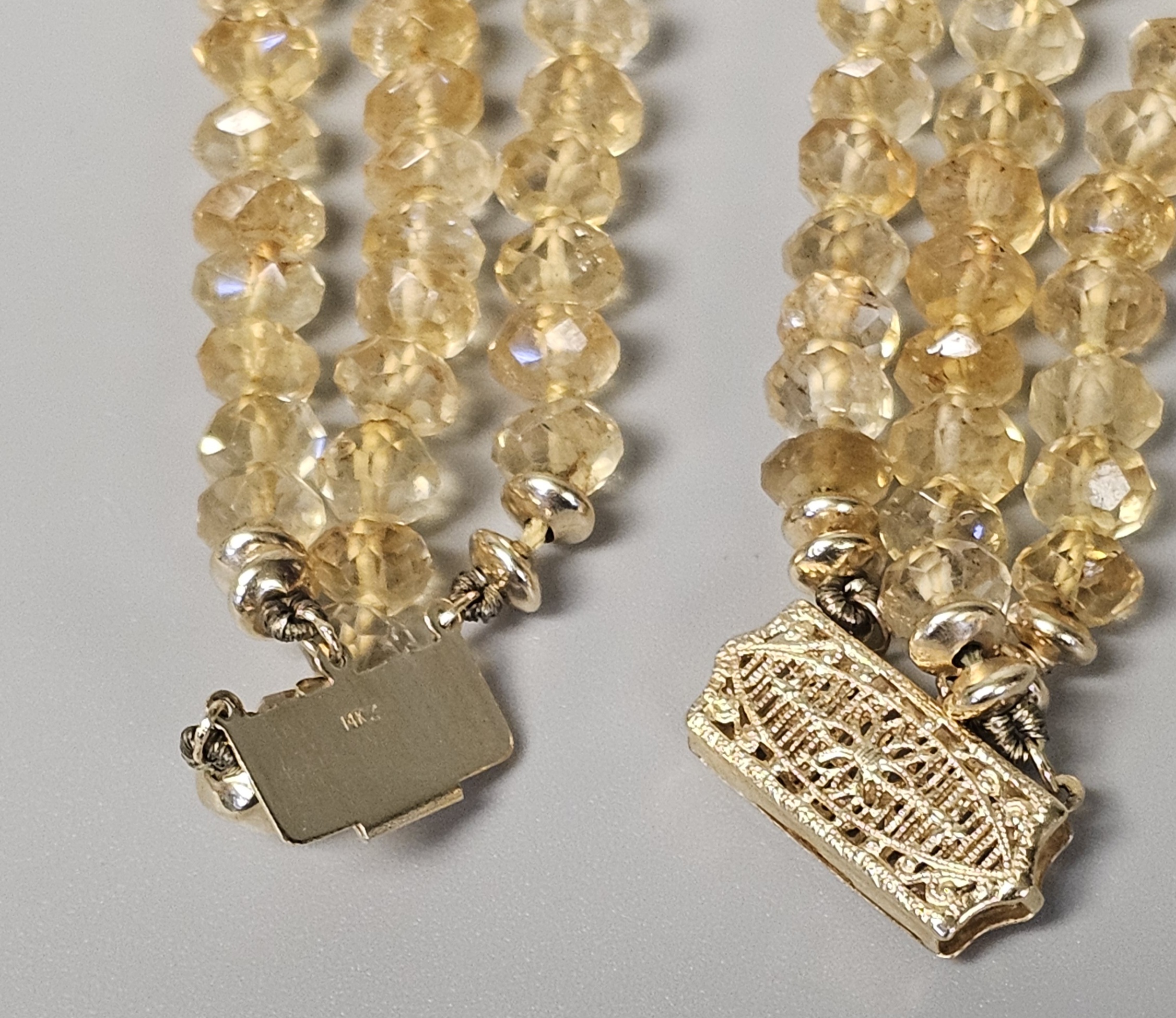 14K Citrine and Mabe Pearl Necklace