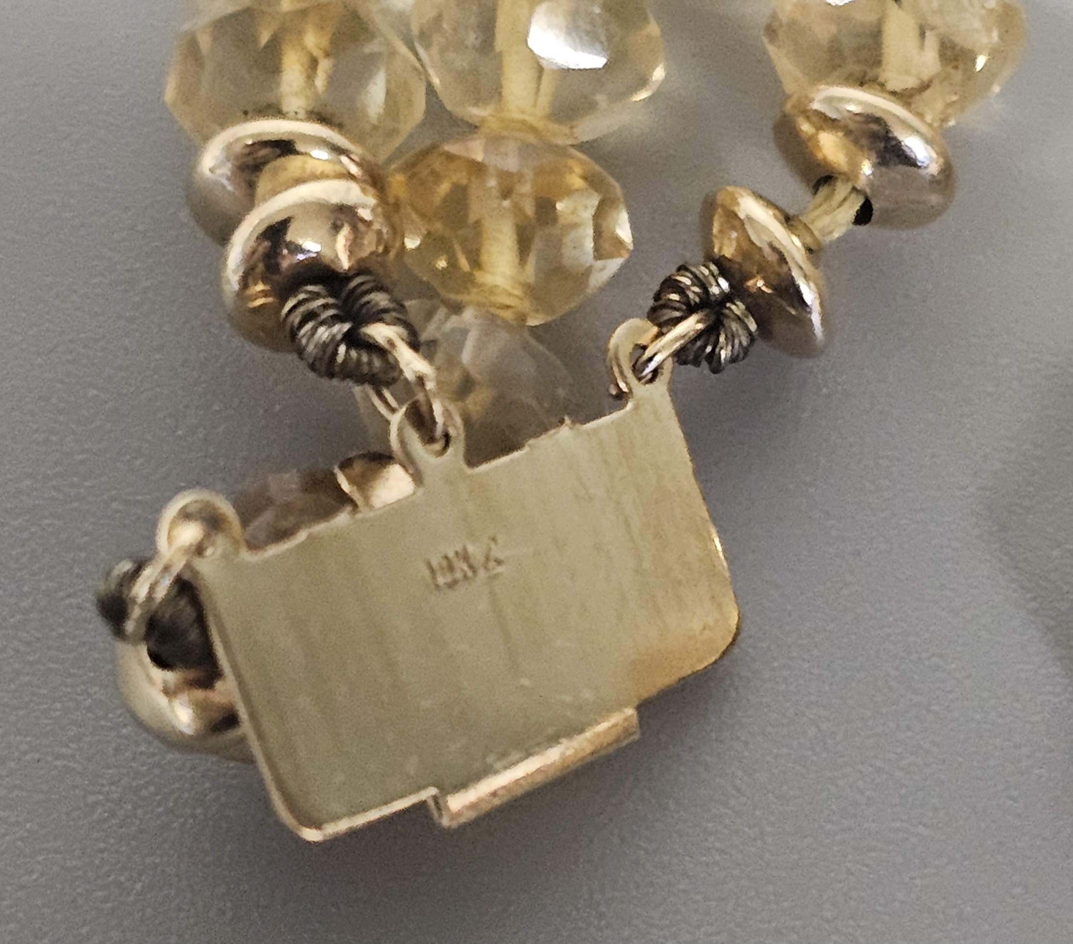 14K Citrine and Mabe Pearl Necklace