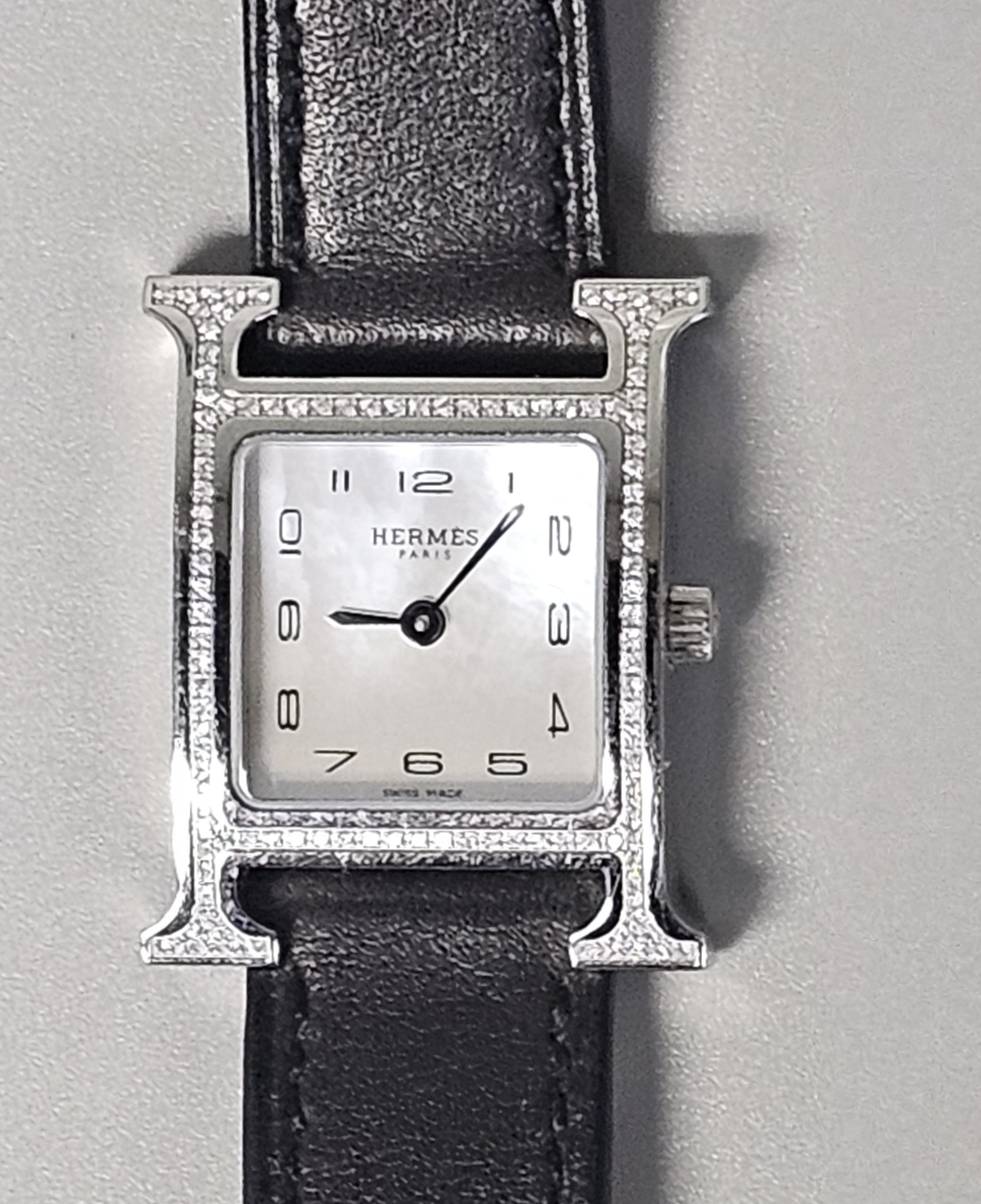 Hermes Diamond Heure H Wristwatch