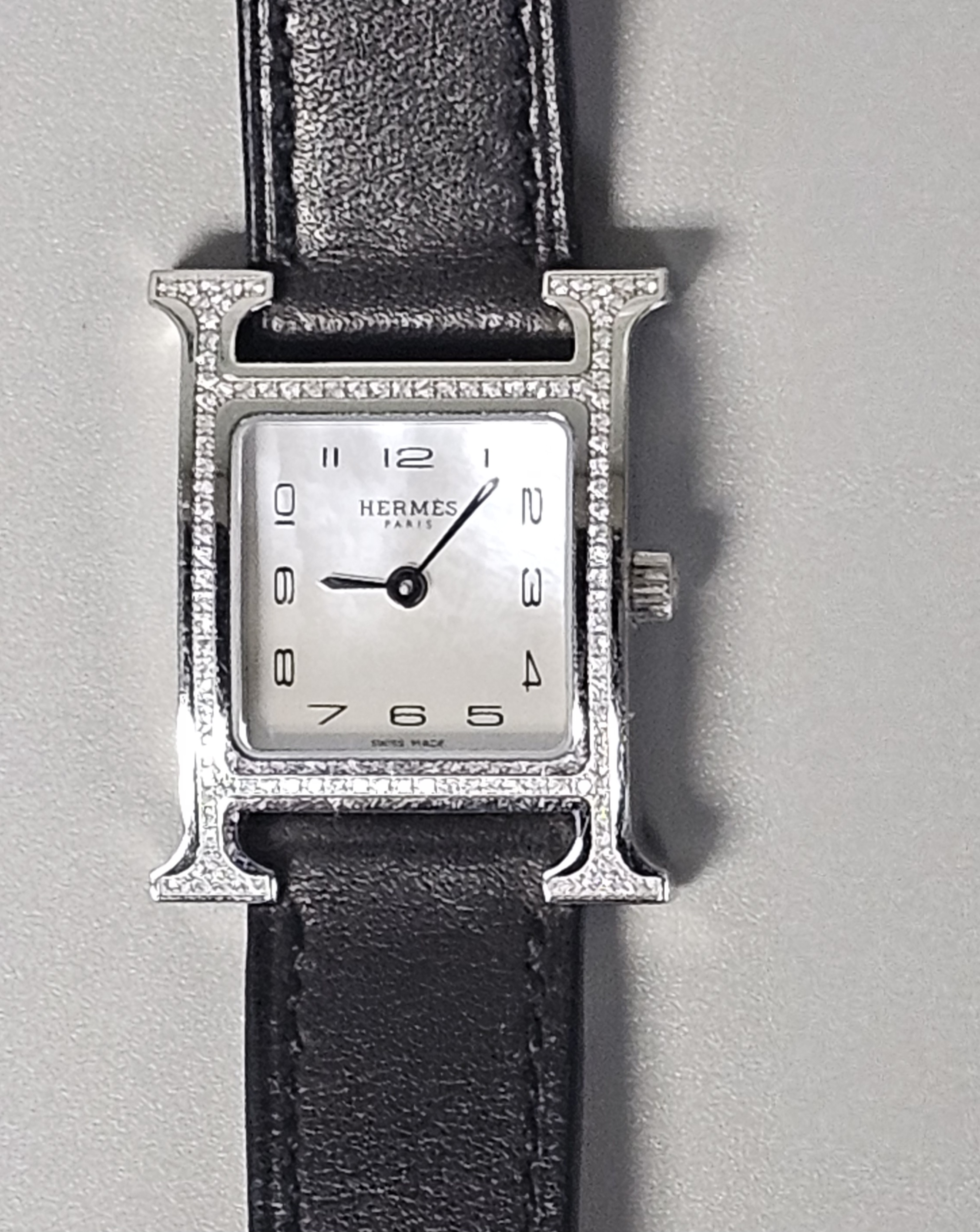 Hermes Diamond Heure H Wristwatch