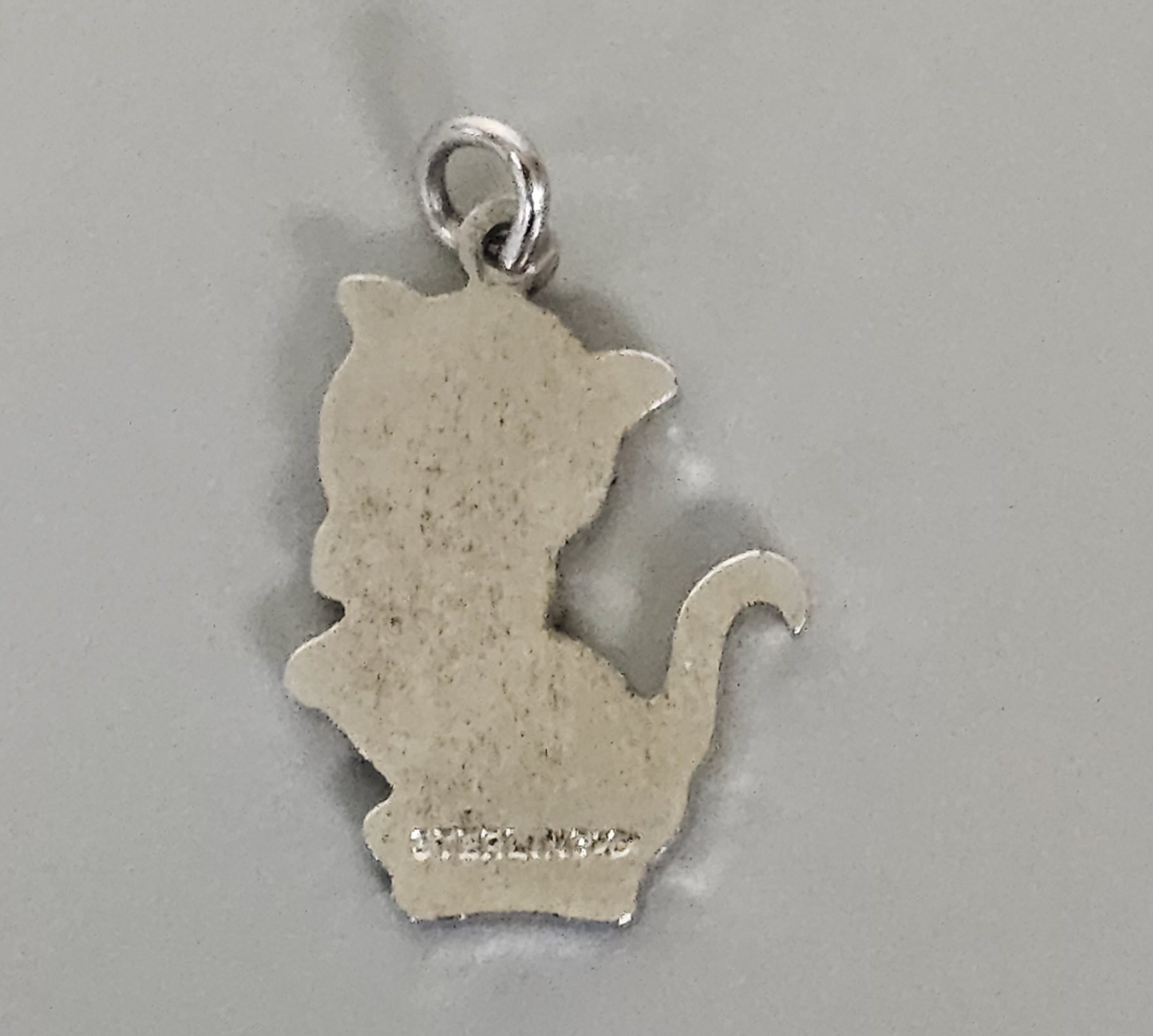 Vintage Sterling Enamel Cat Charm 2.0 Grams