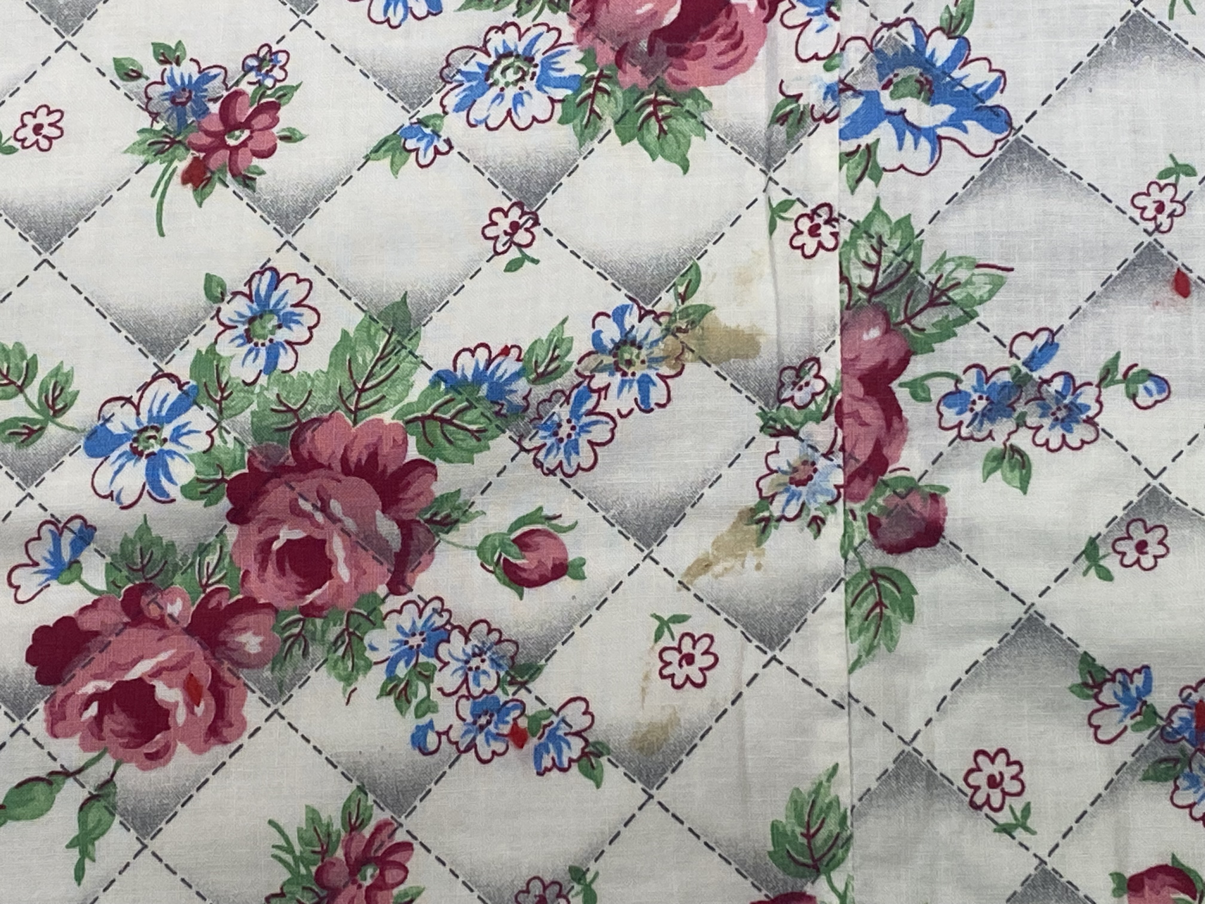 Mid-Century Hand-Tied Cotton Crazy Quilt