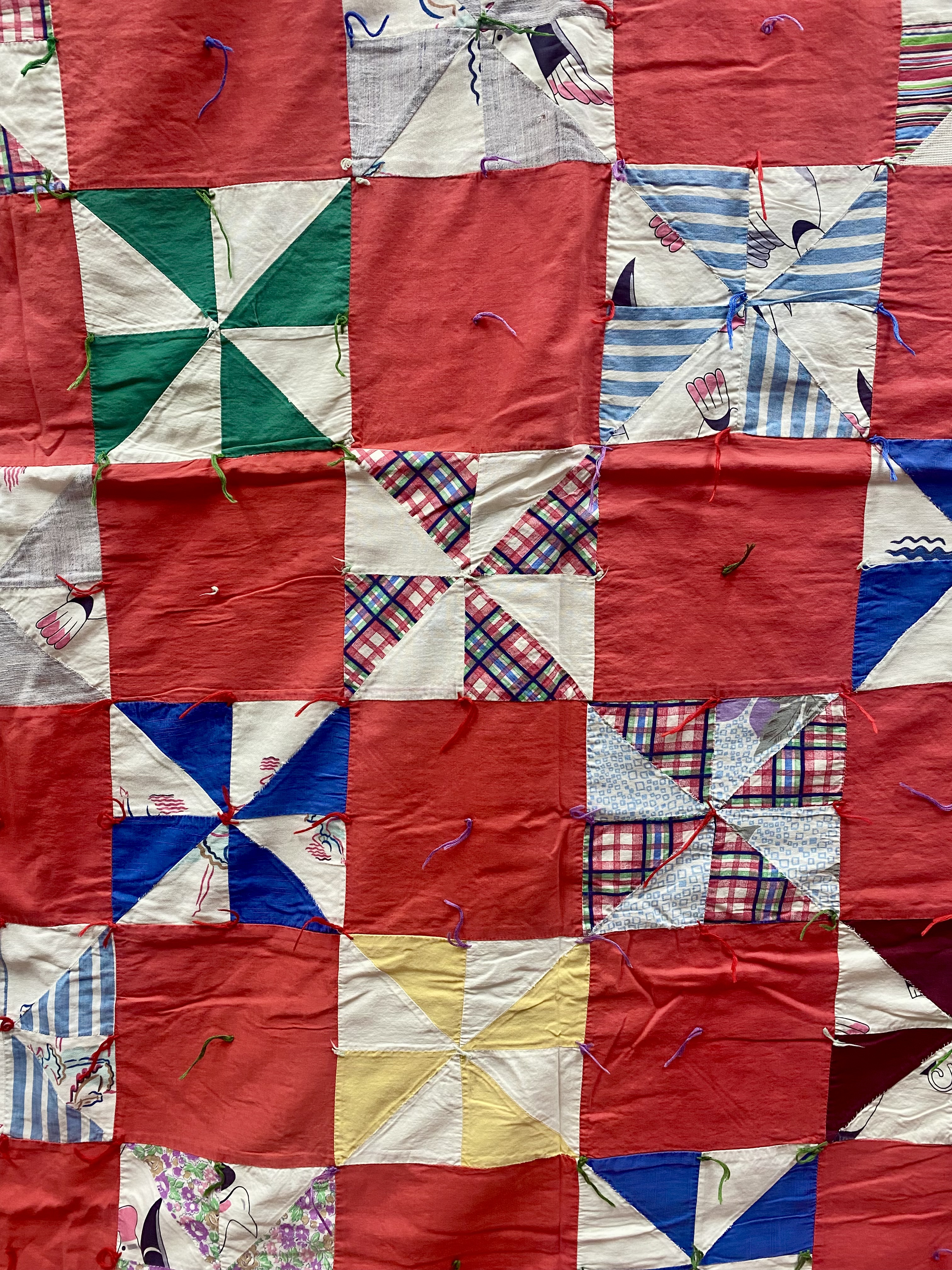 Vintage Mid-Century Pinwheel Utility Quilt