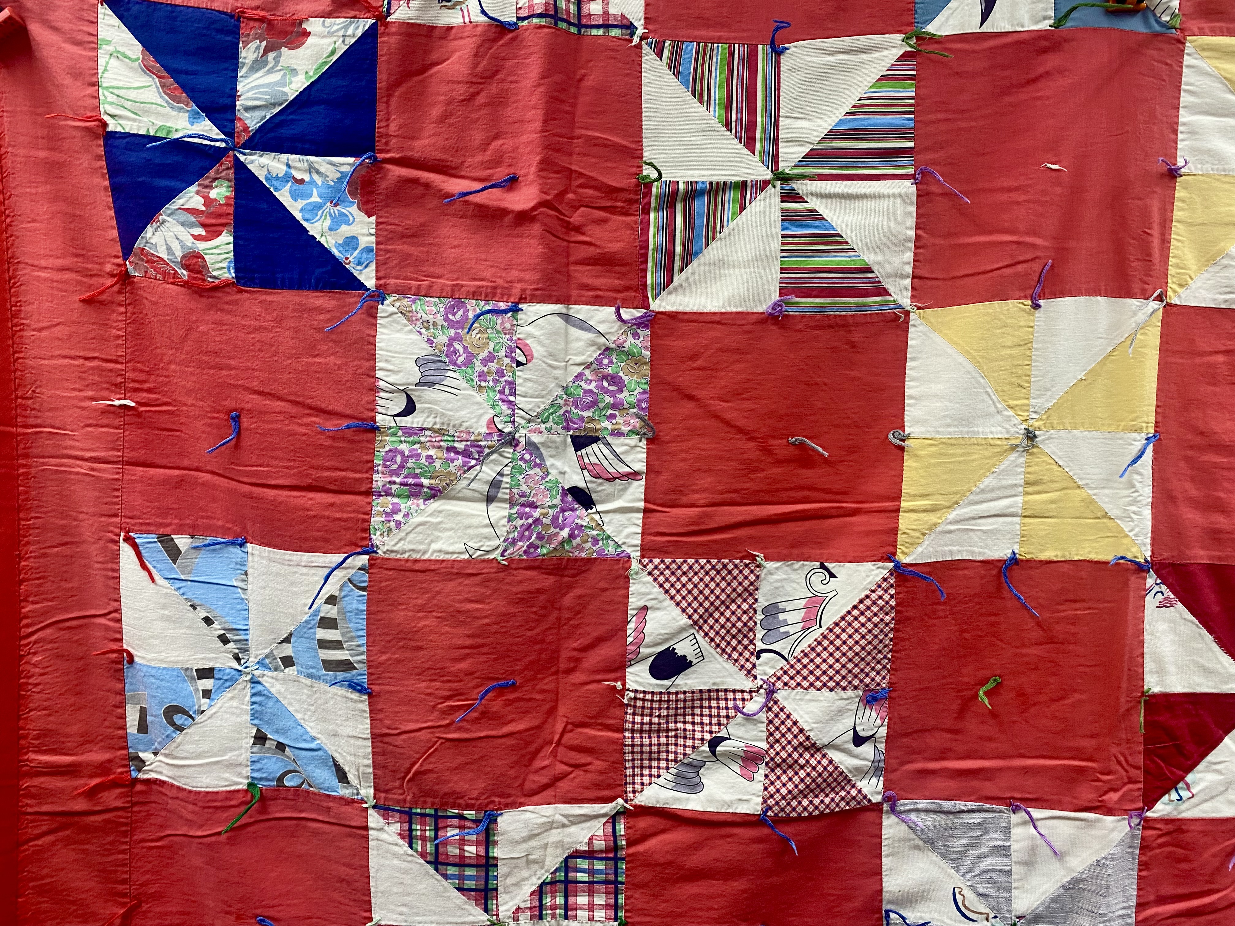 Vintage Mid-Century Pinwheel Utility Quilt