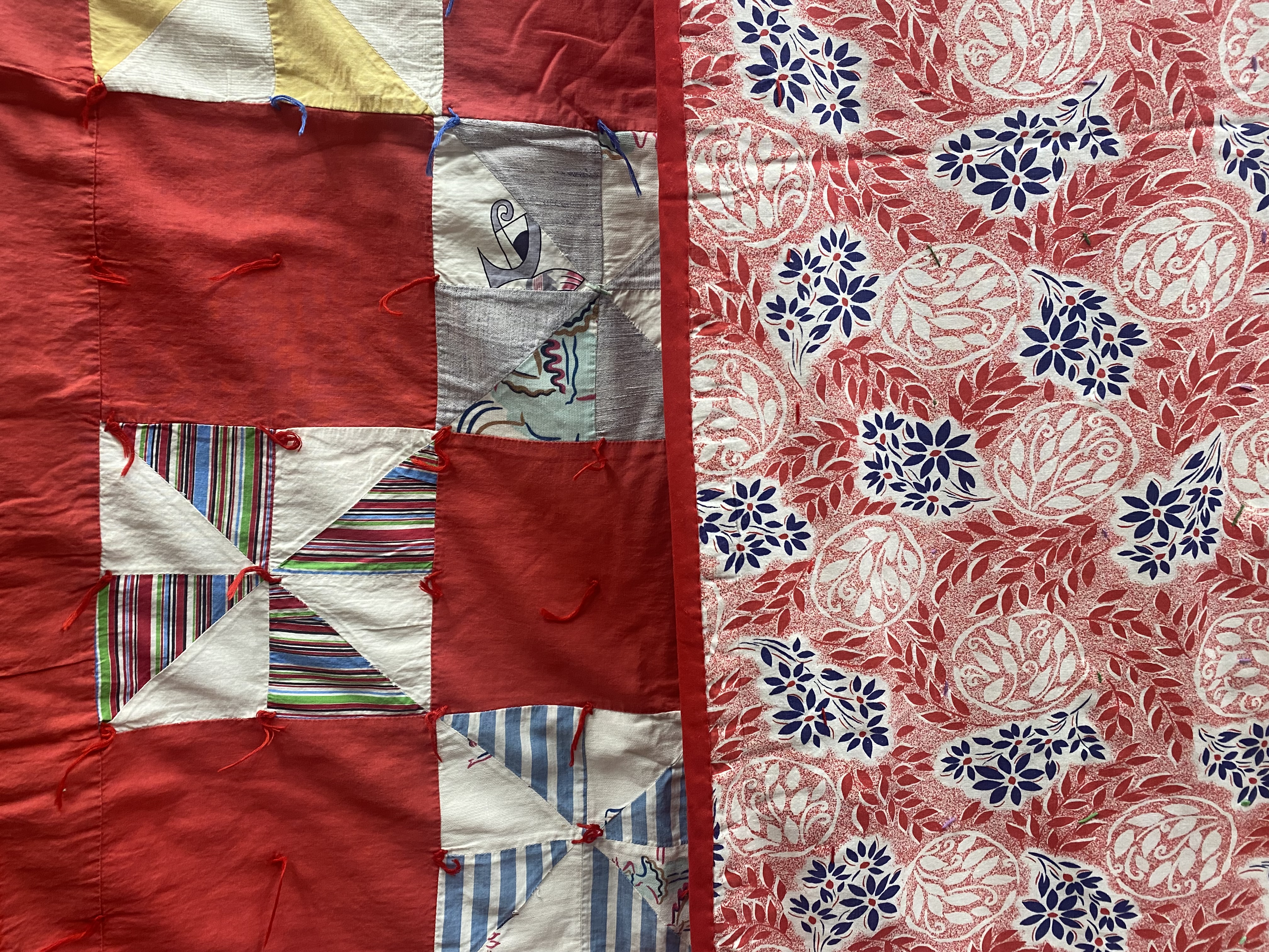 Vintage Mid-Century Pinwheel Utility Quilt