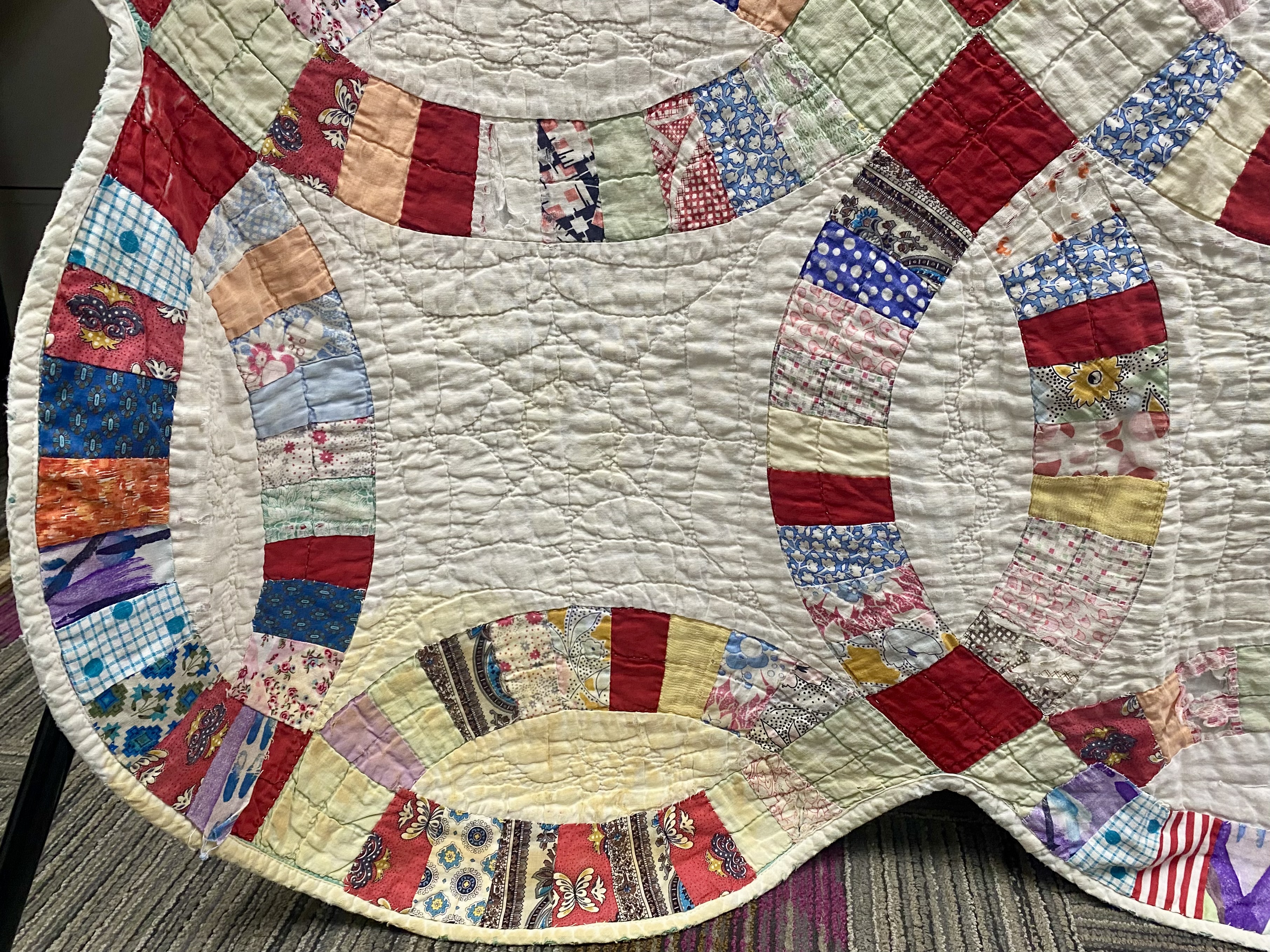 Double Wedding Ring Cotton Quilt