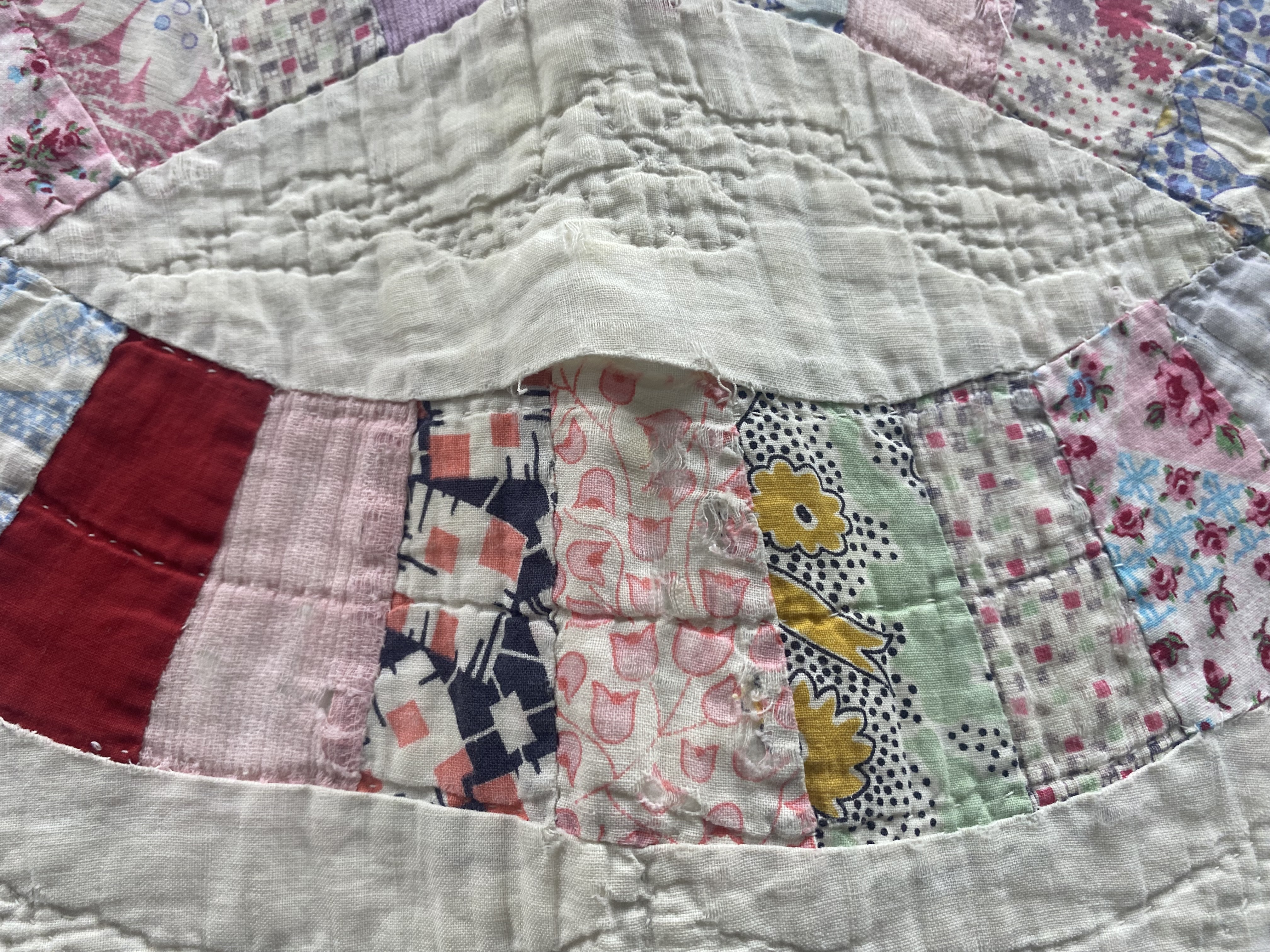 Double Wedding Ring Cotton Quilt