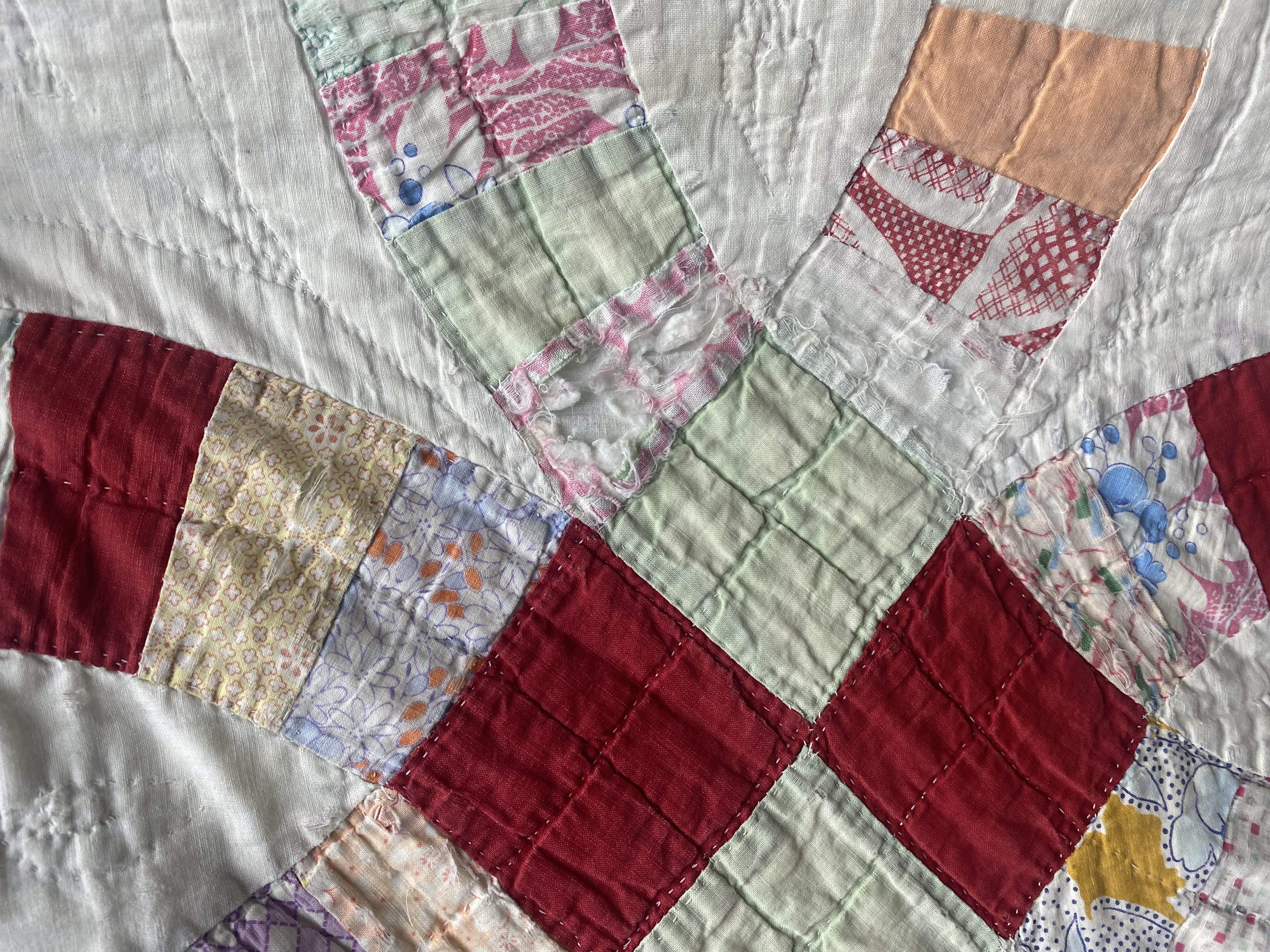 Double Wedding Ring Cotton Quilt