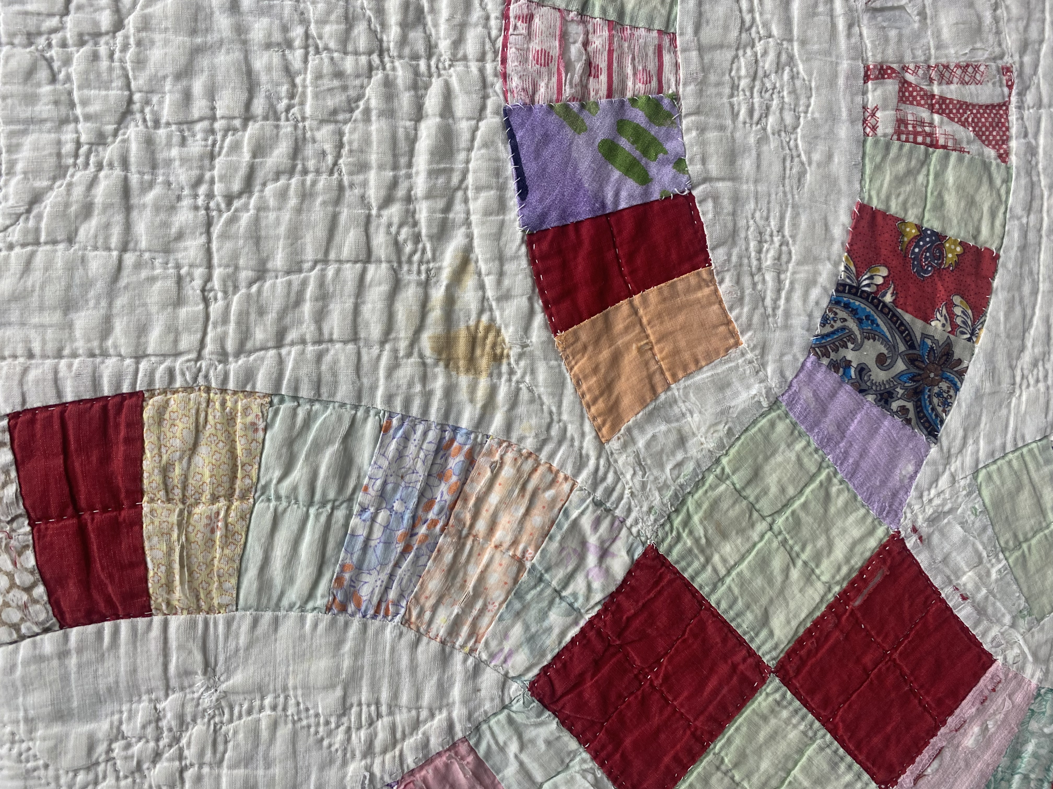 Double Wedding Ring Cotton Quilt