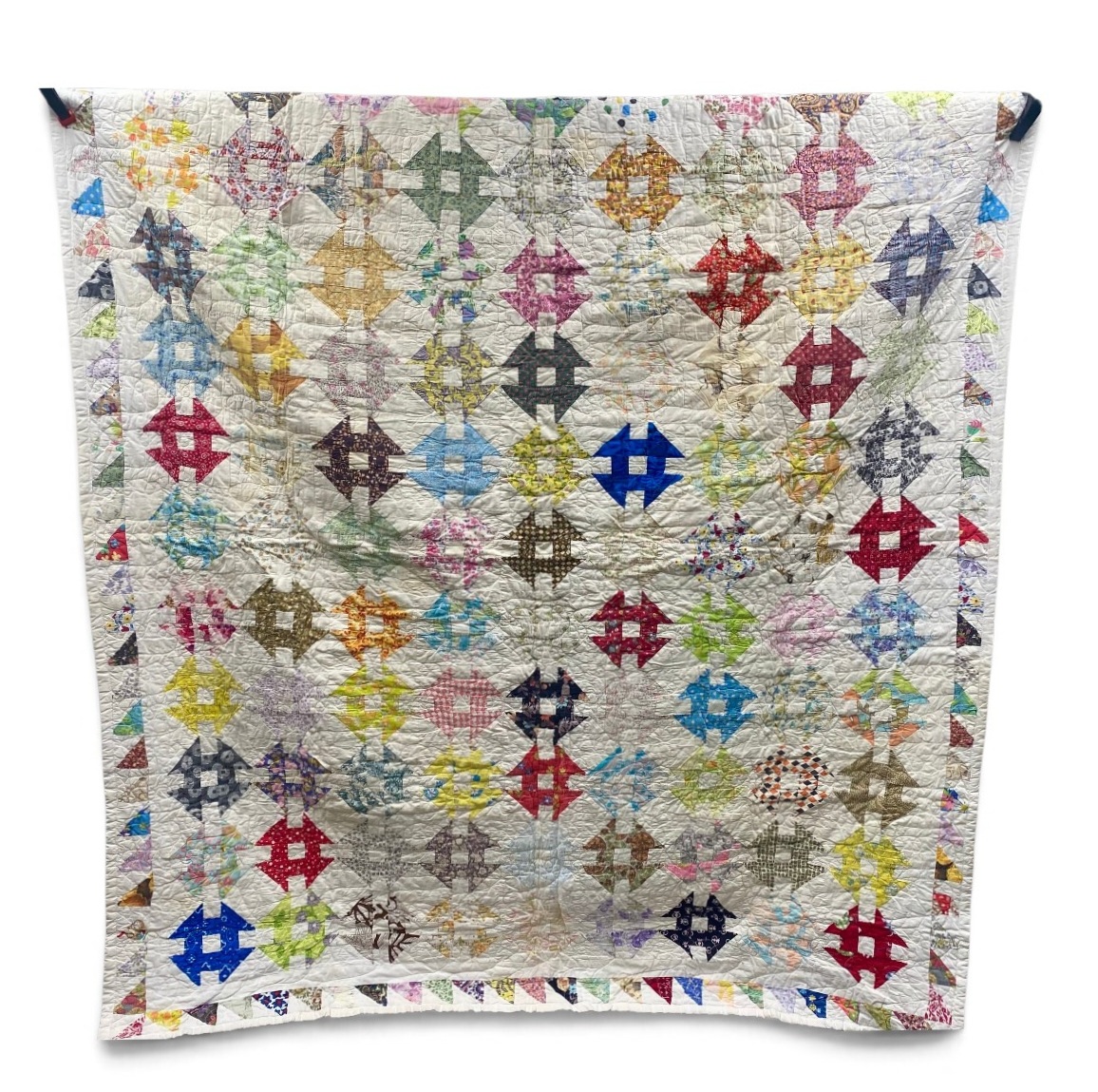 Churn Dash Pattern Scrap Quilt