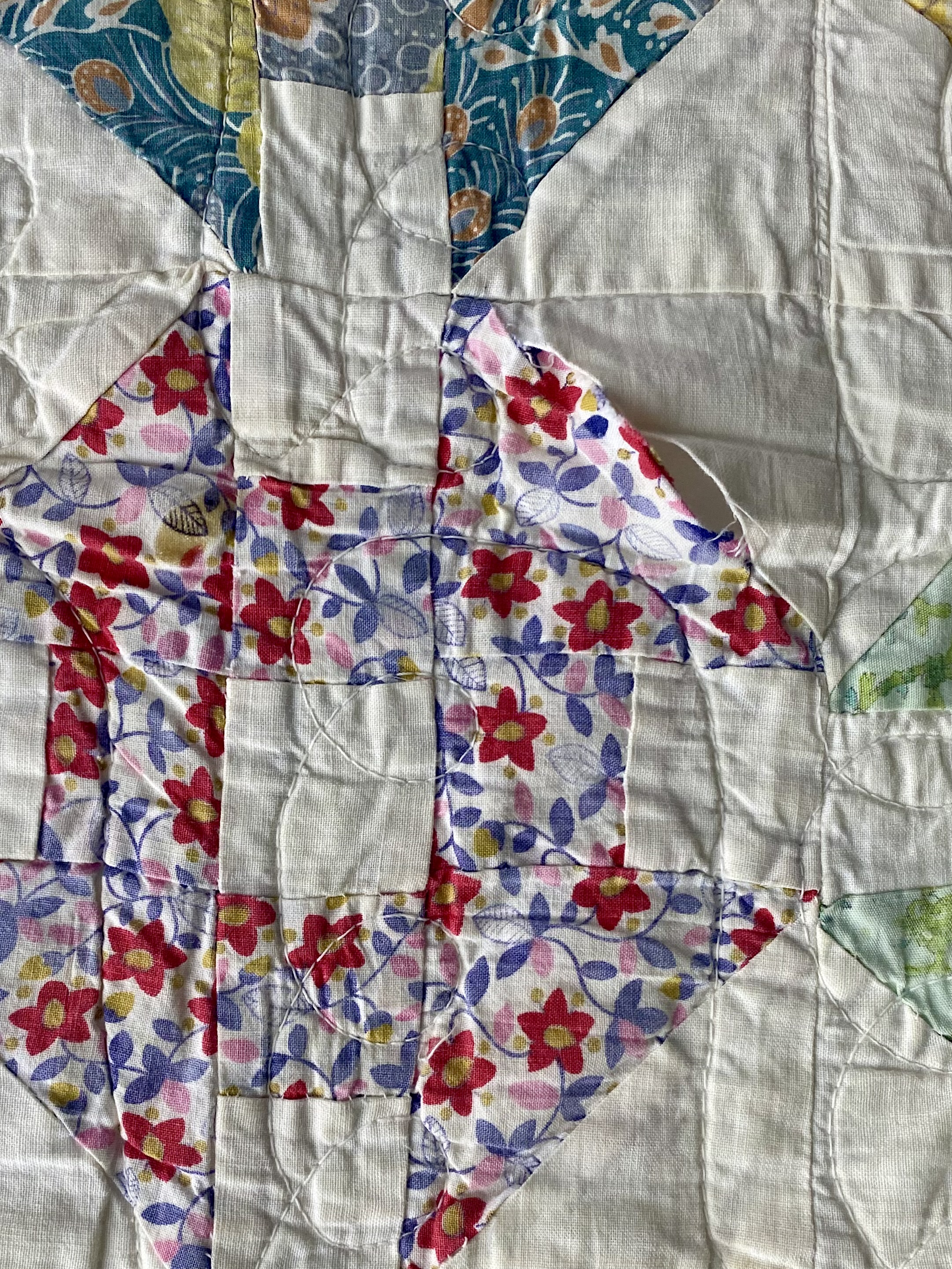 Churn Dash Pattern Scrap Quilt