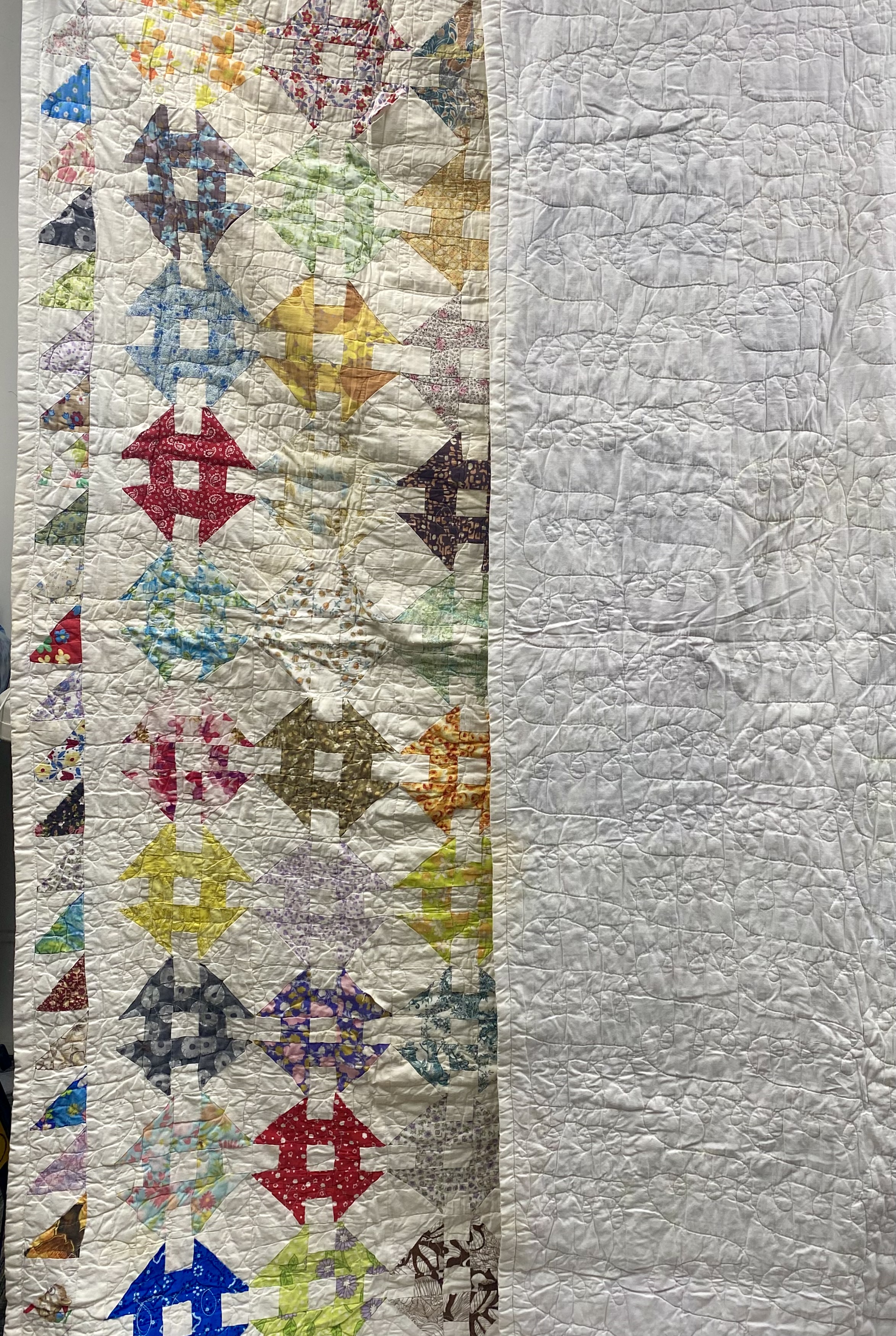 Churn Dash Pattern Scrap Quilt