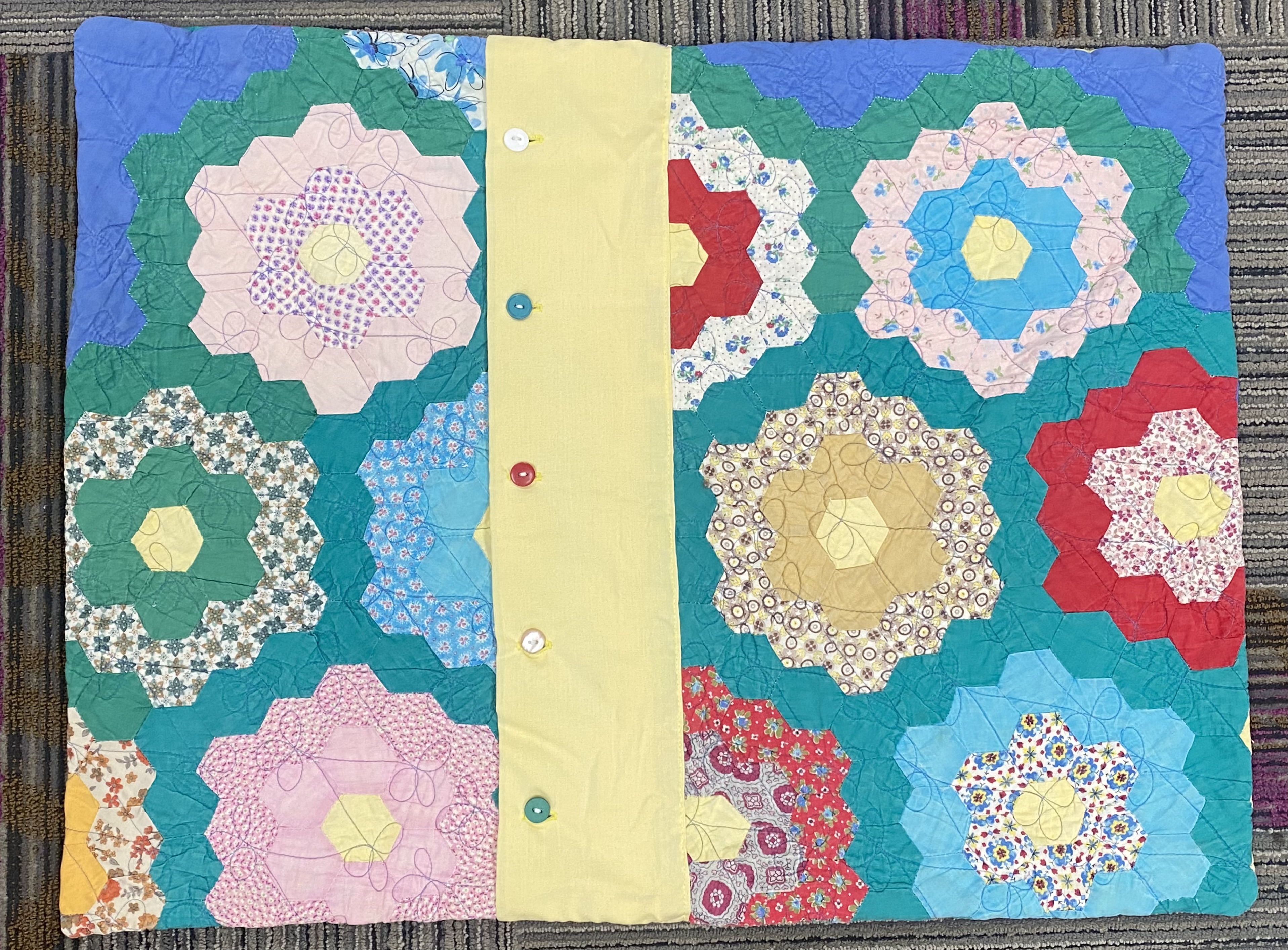 Grandmother's Flower Garden Quilted Sham