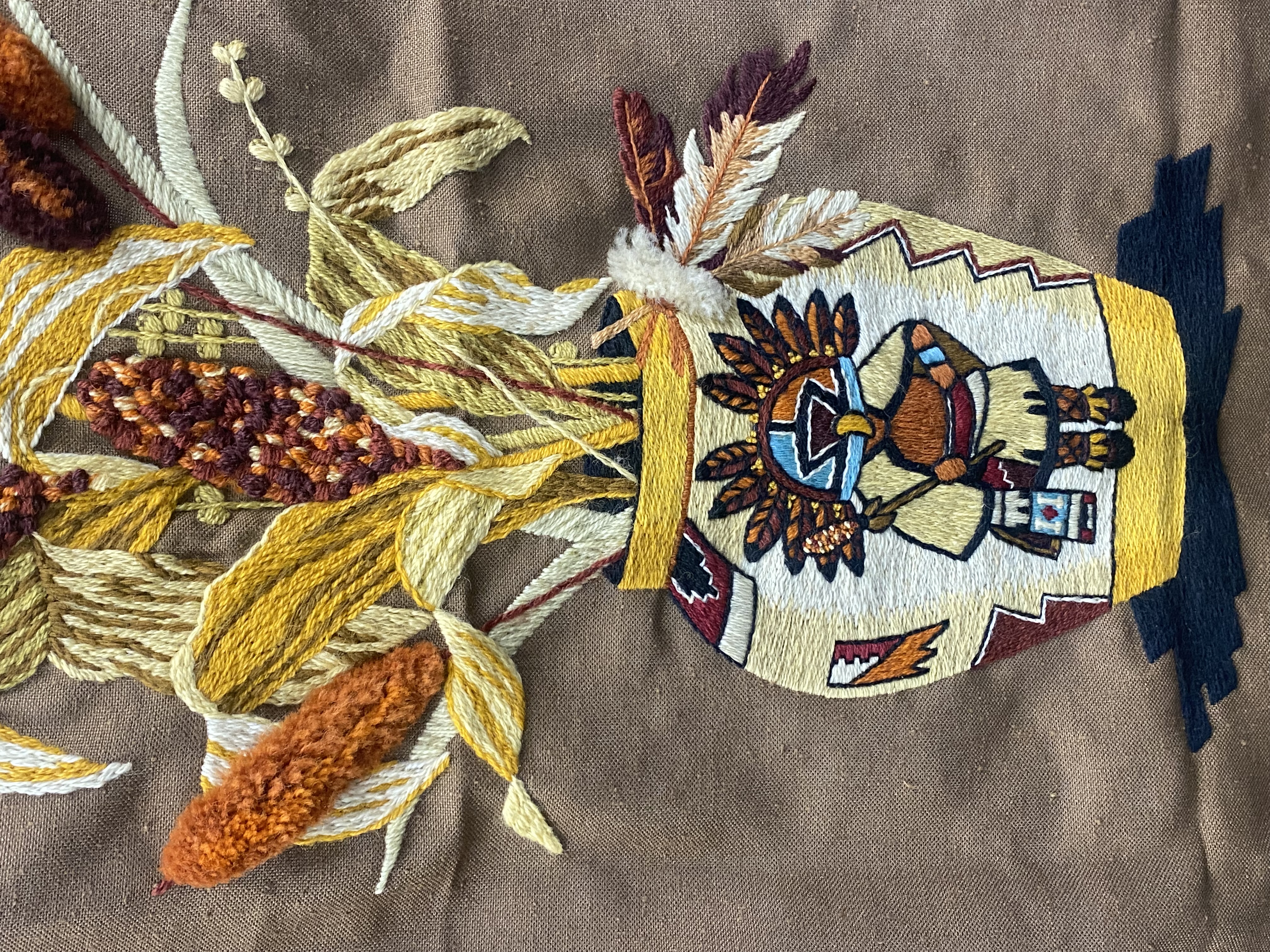 Sunset Designs Kachina Crewel Embroidery
