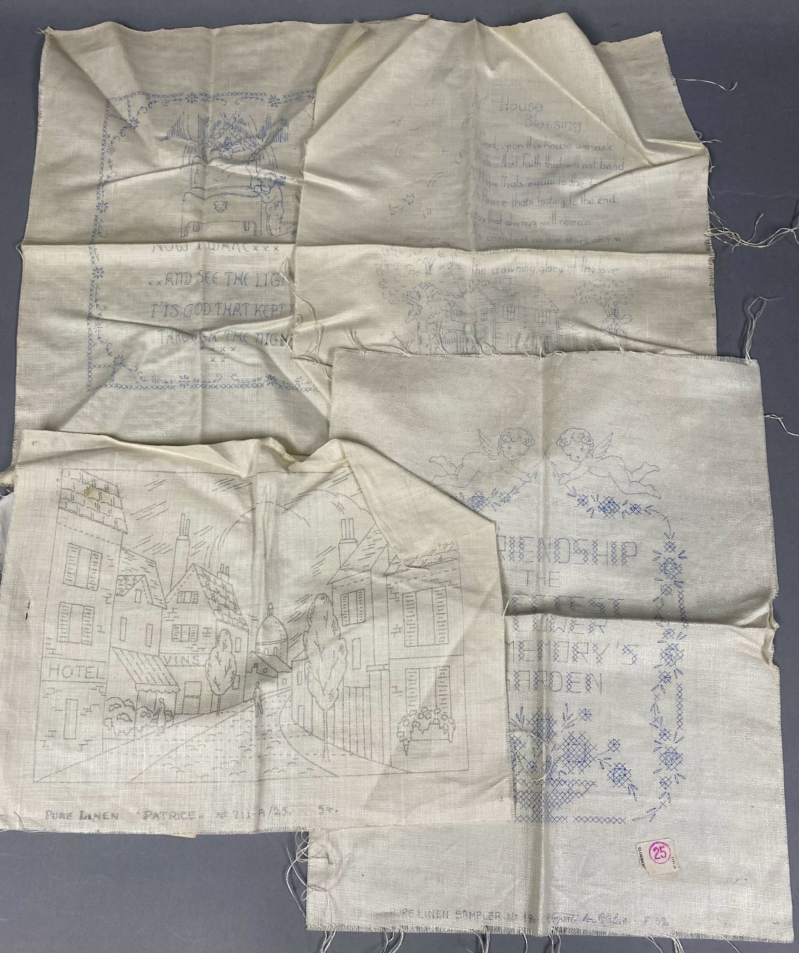 Collection of Vintage Linens and Samplers