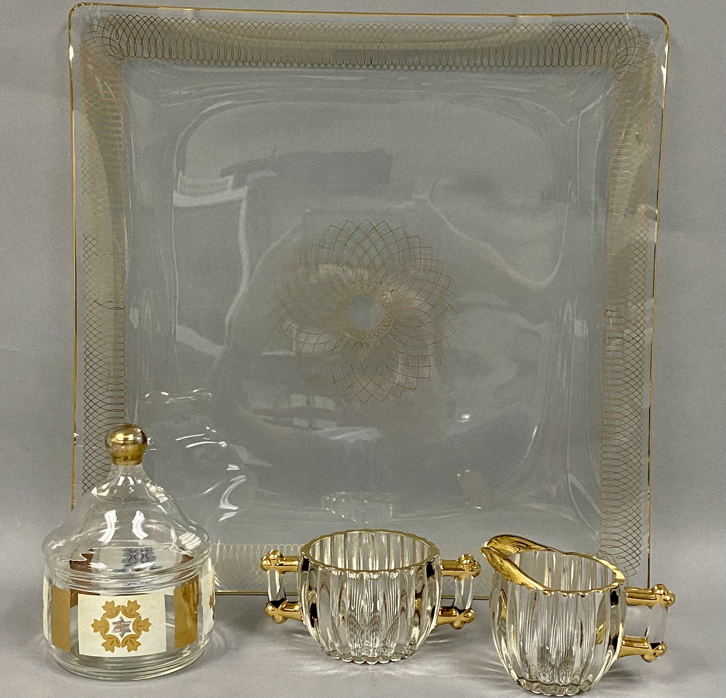 Mid-Century Modern Gilt Glassware Collection