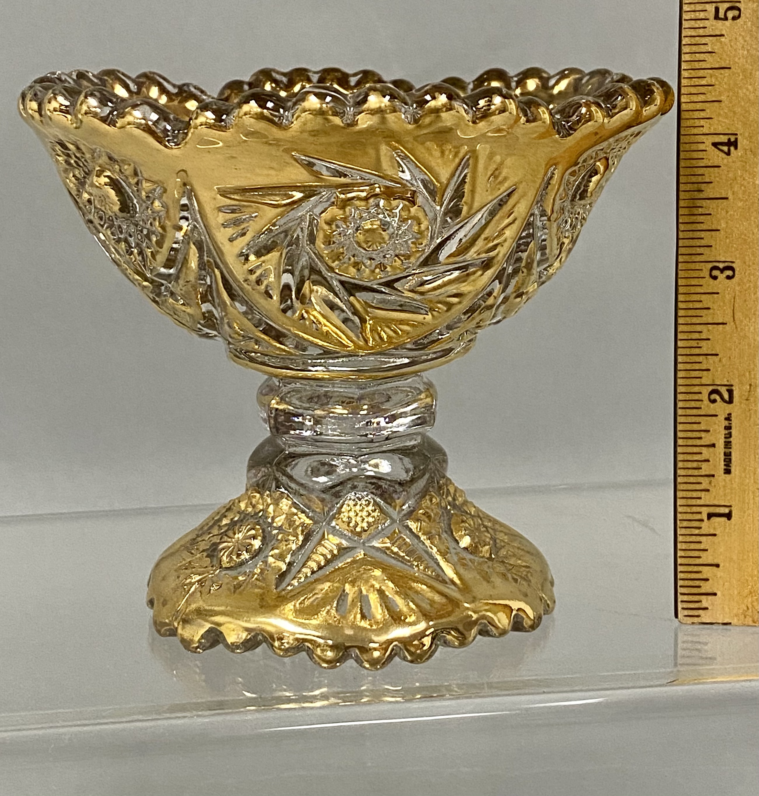 Nippon Tray and Gilded Glass Compote