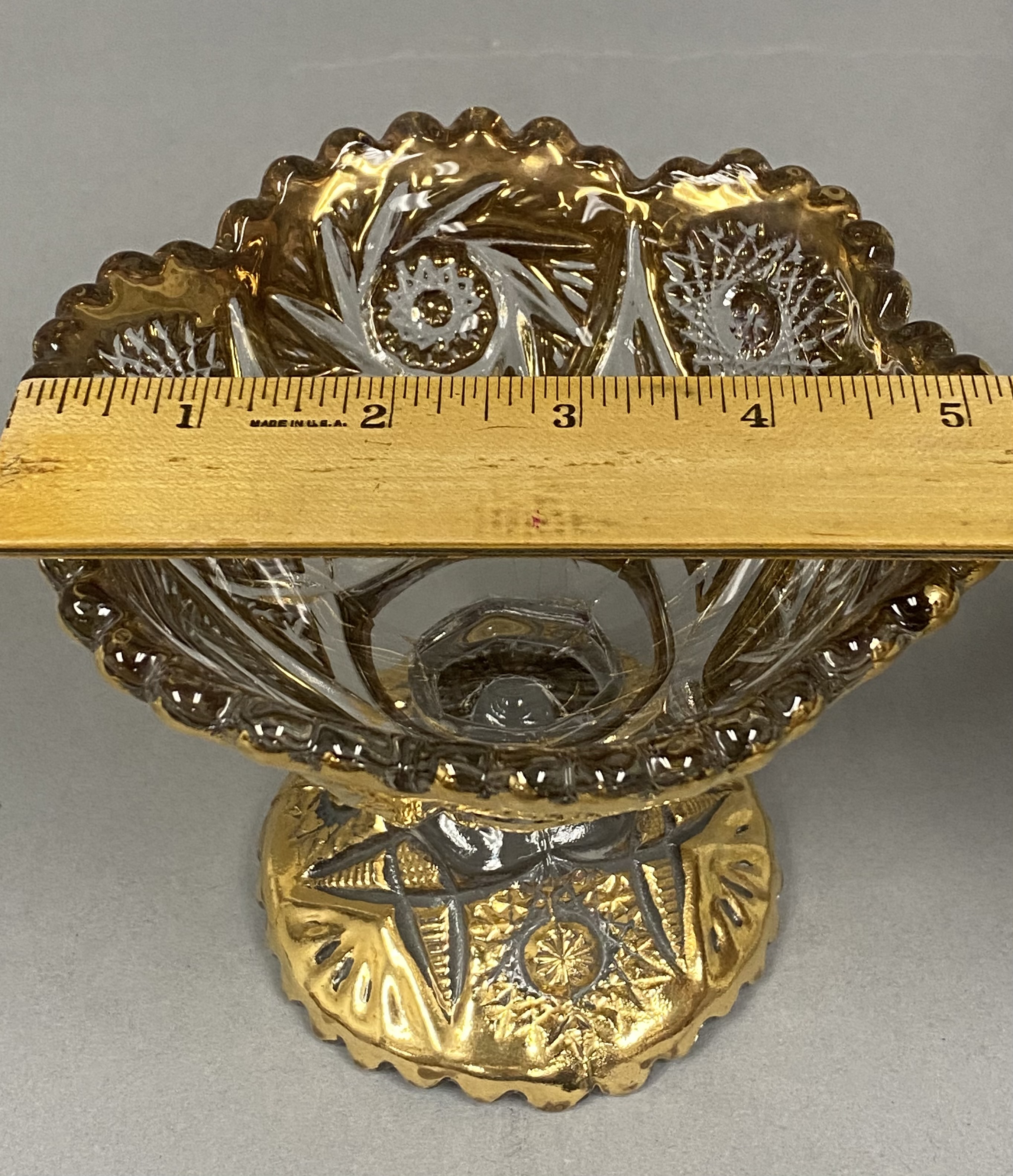 Nippon Tray and Gilded Glass Compote