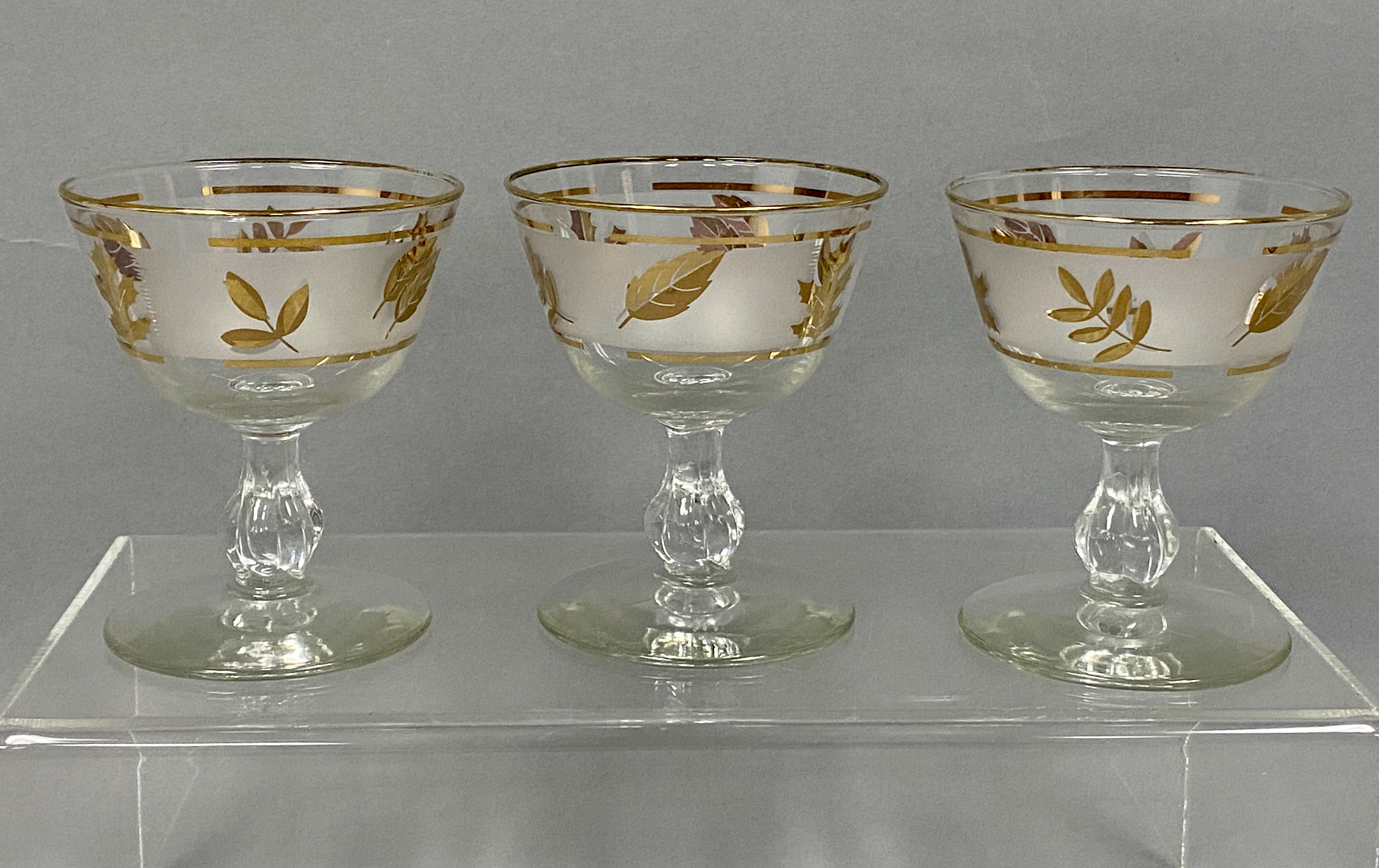Five Gilt Mid-Century Modern Glasses