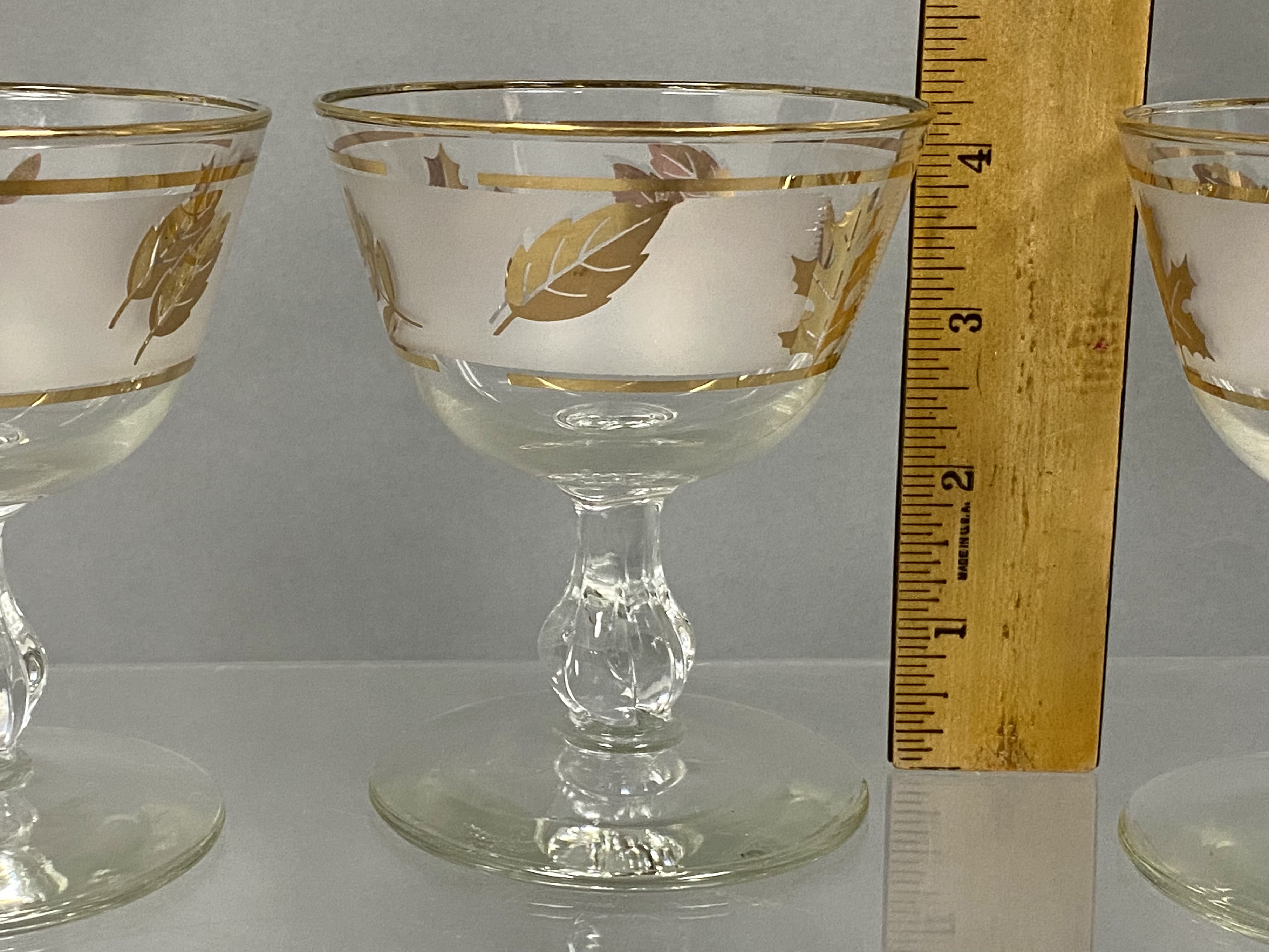 Five Gilt Mid-Century Modern Glasses