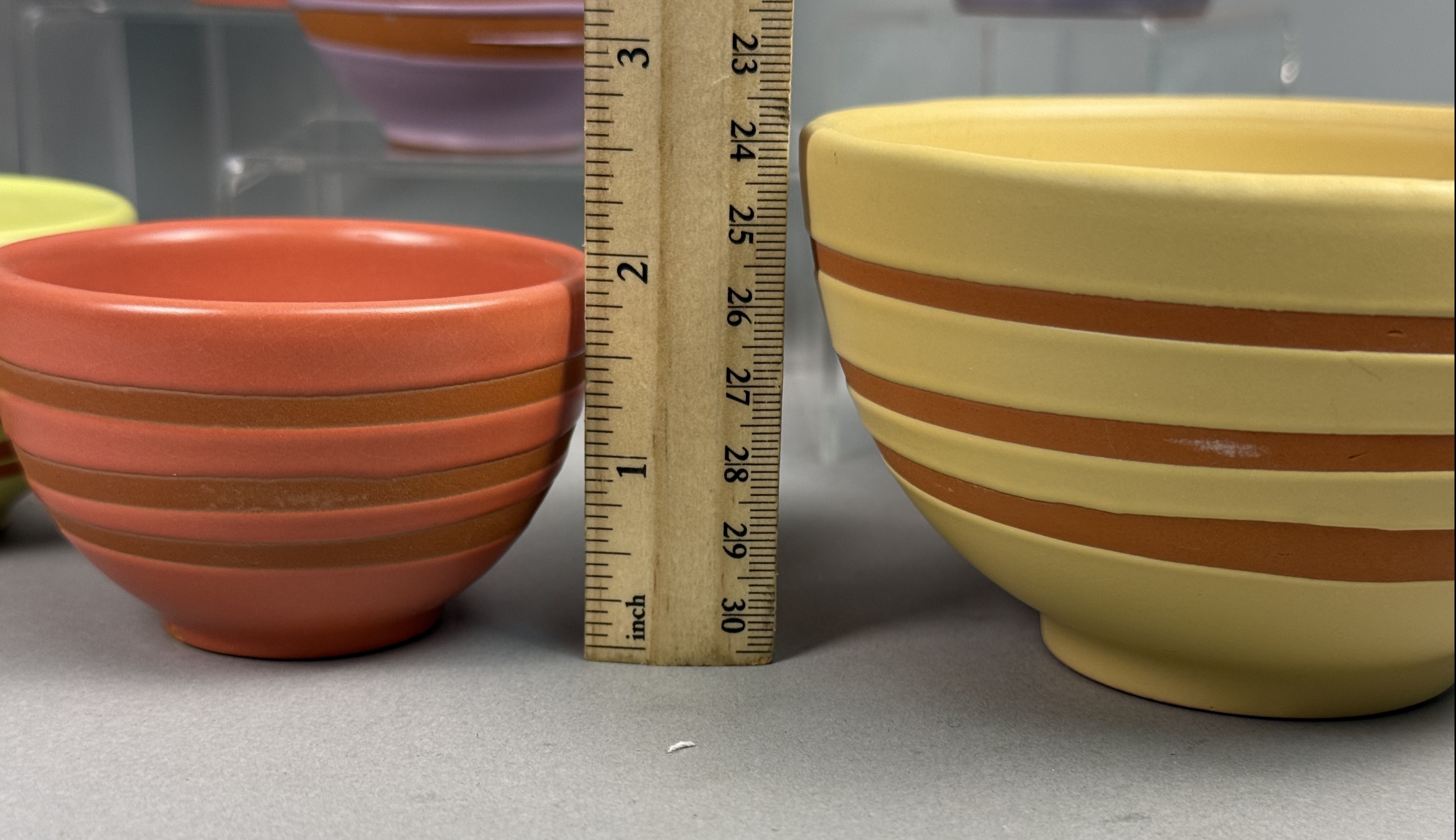 Twelve Starbucks Multi-Colored Striped Bowls