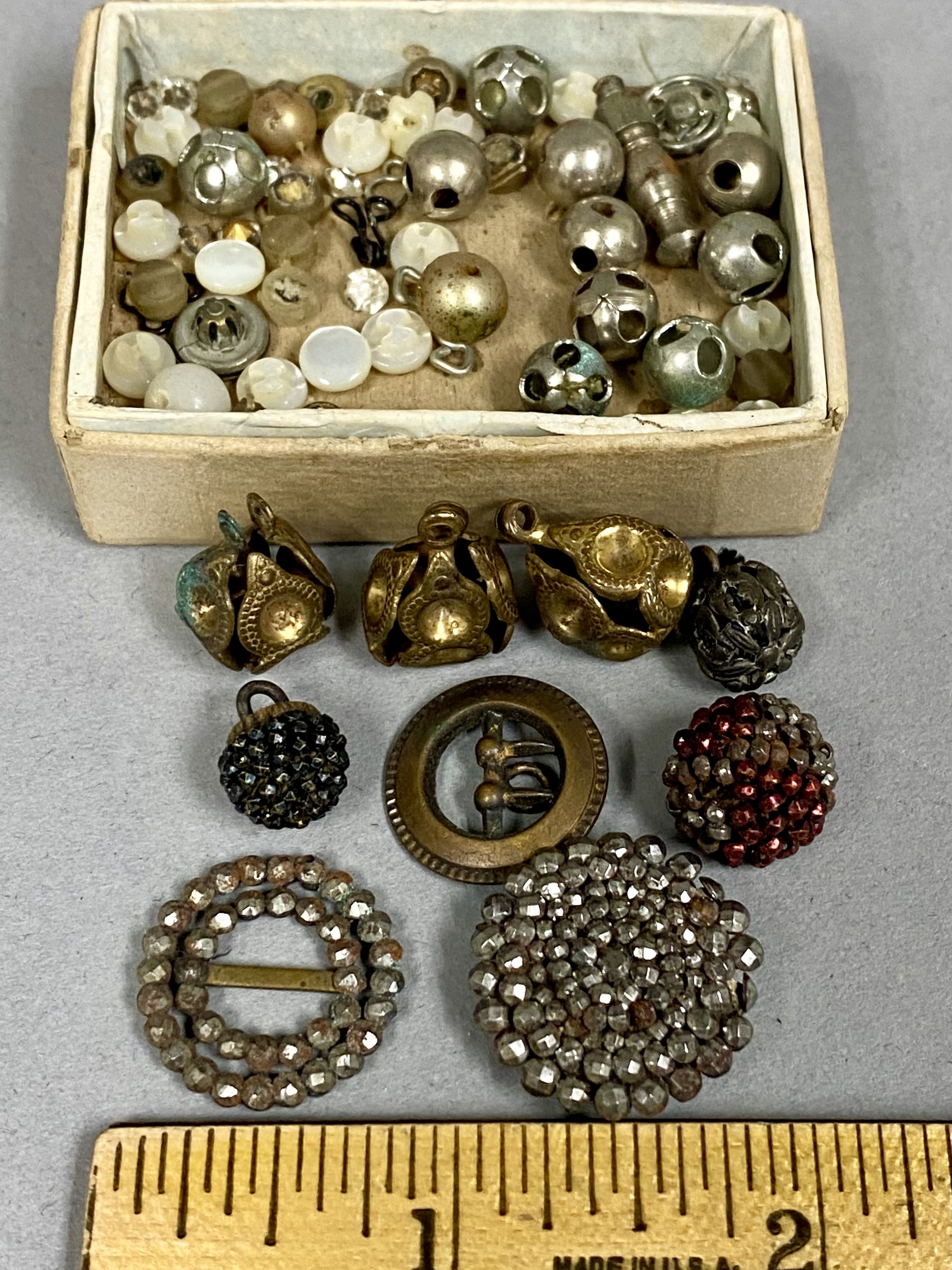 Collection of Vintage Buttons and Collectibles