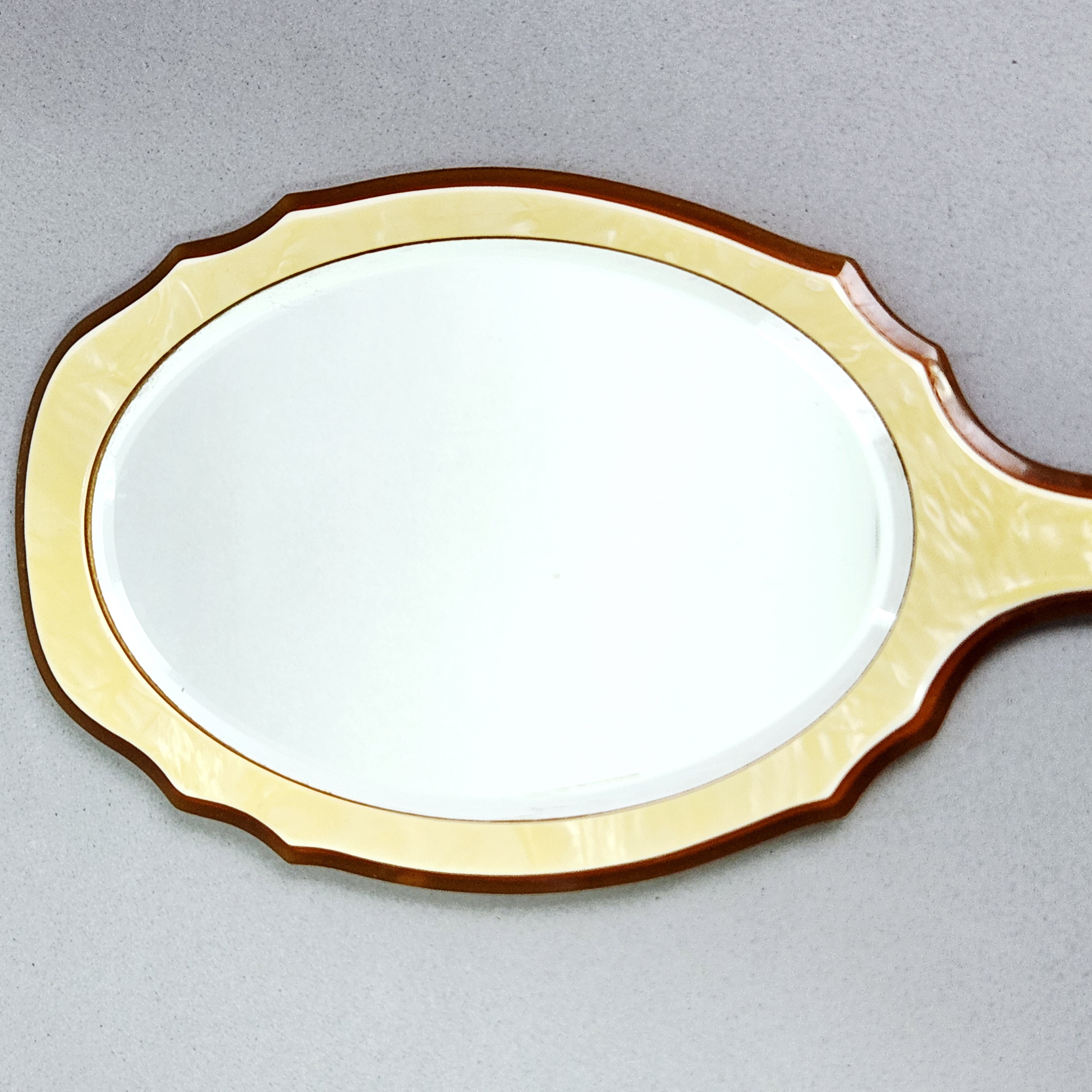 Vintage Pearloid & Celluloid Hand Mirror