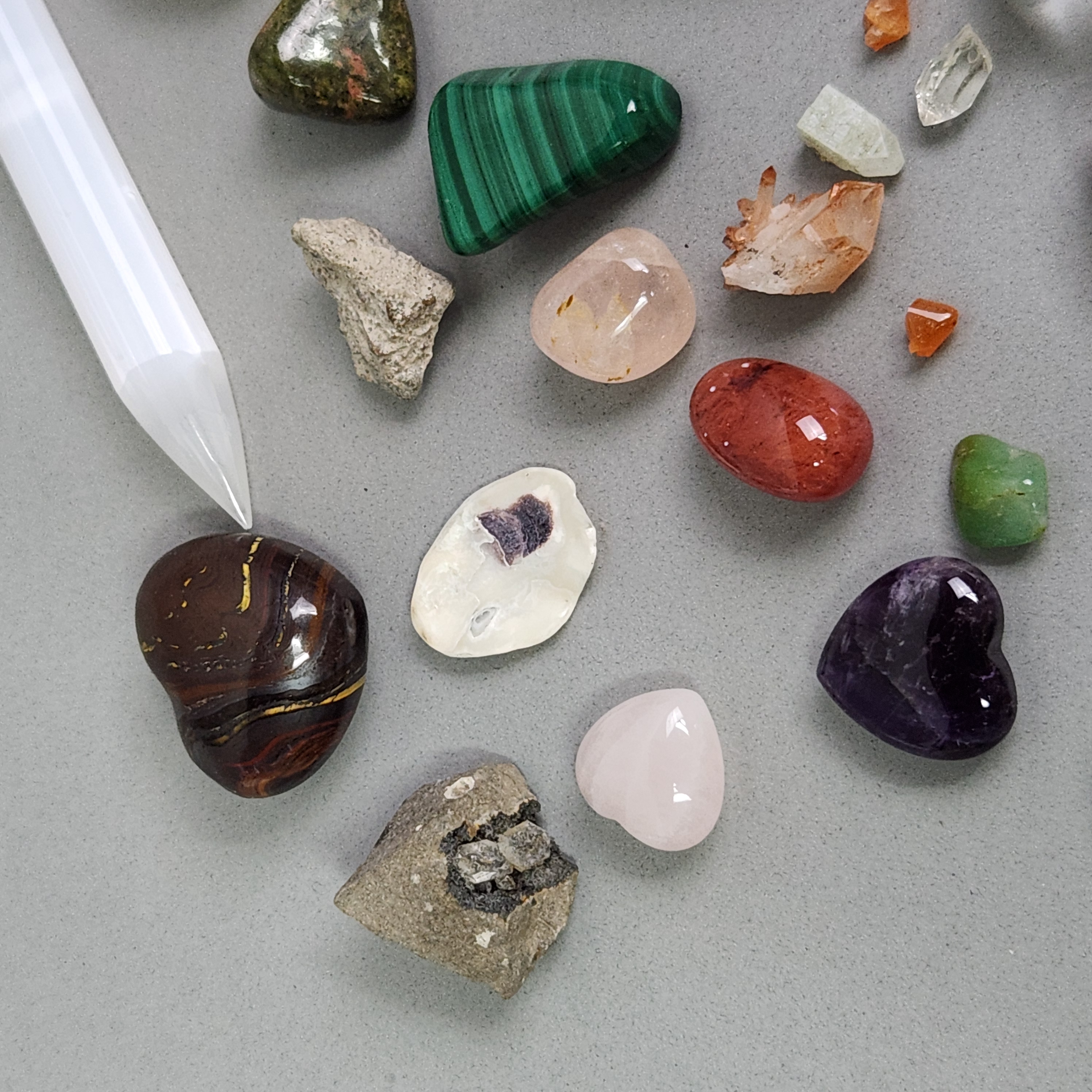 Assortment of Mineral Specimens and Crystals